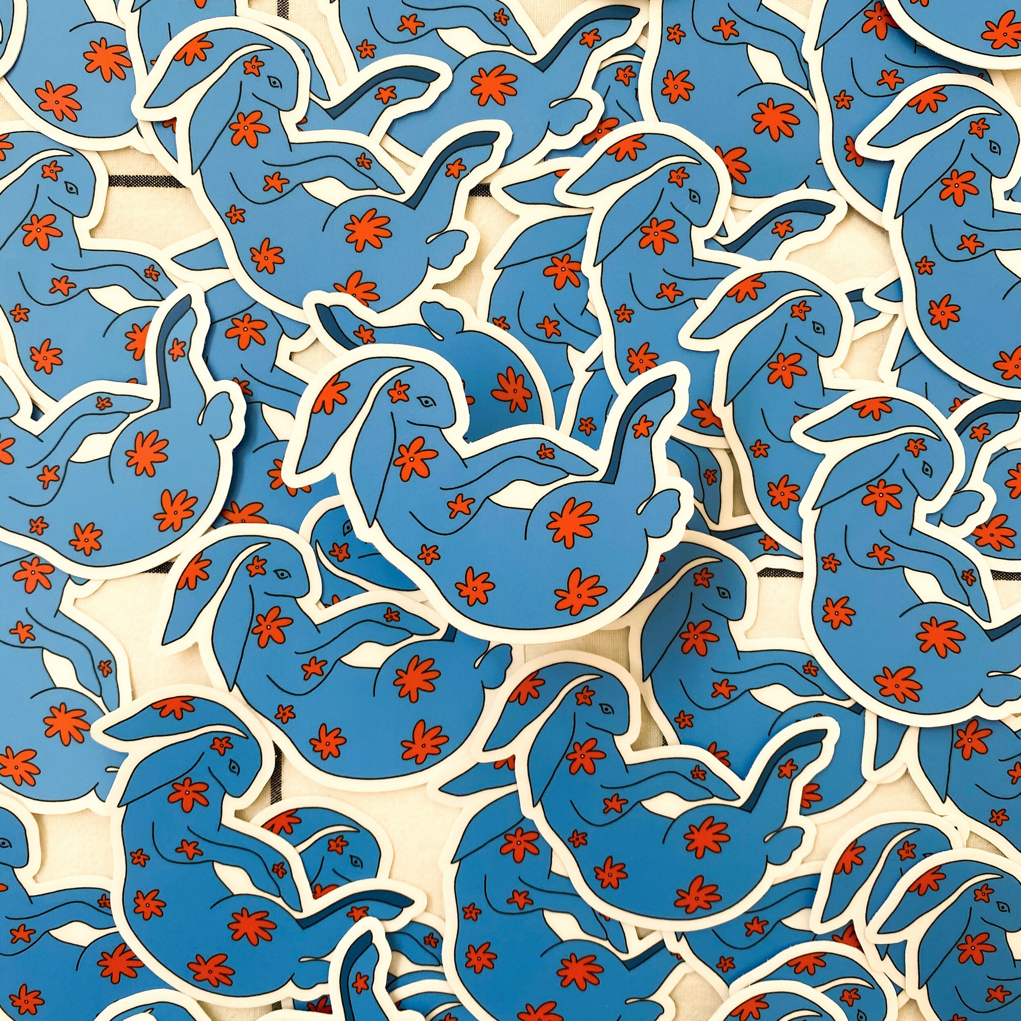 retro bunnies sticker