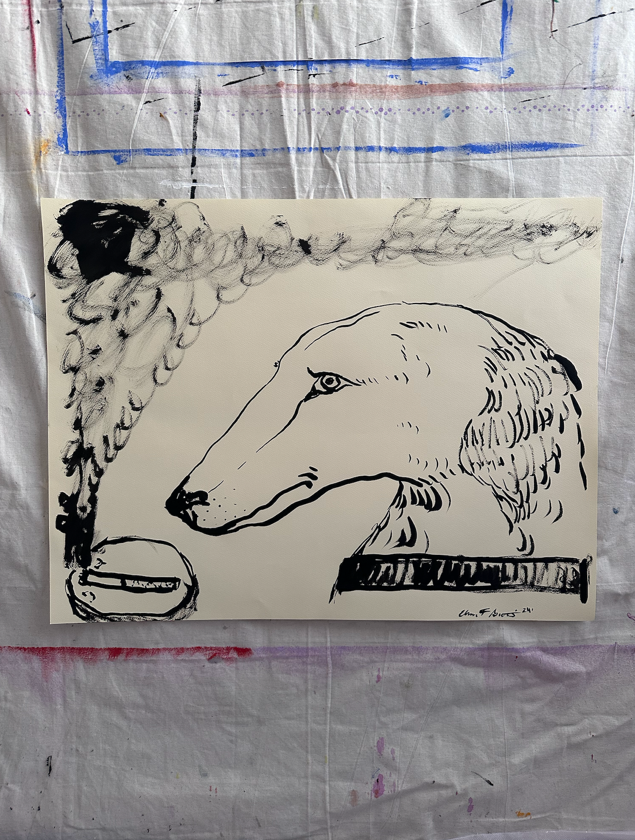 smoking borzoi
