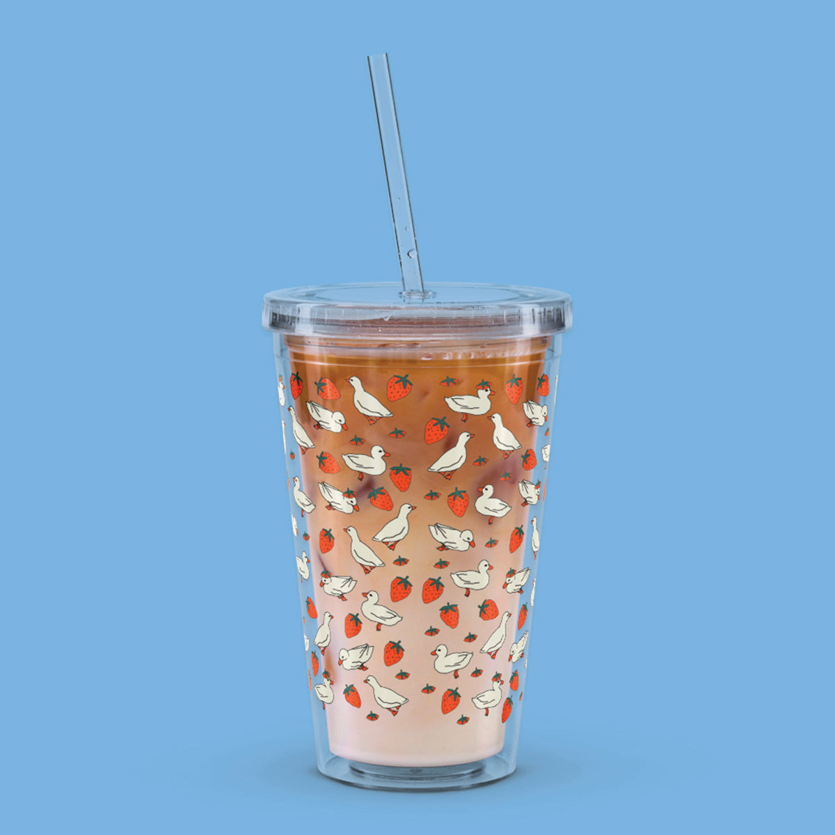 duck and strawberries tumbler
