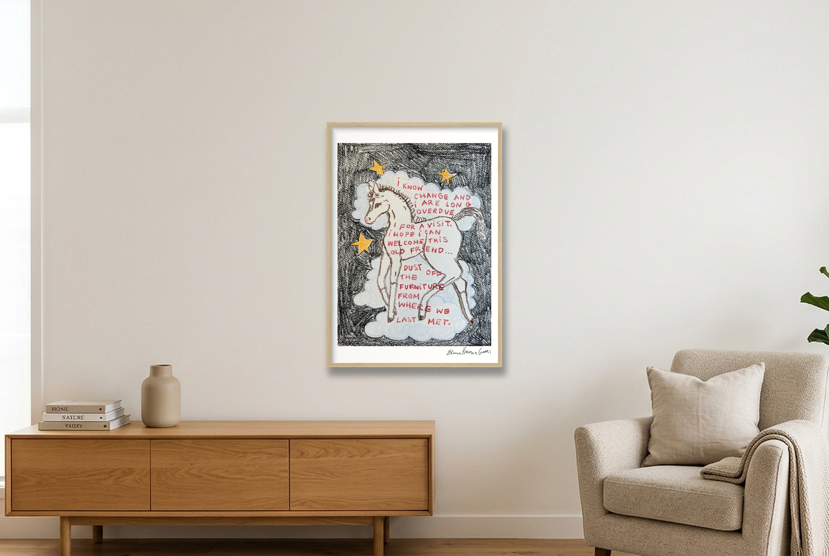 an old friend — A1 (59×84cm, 23×33") Oak Frame