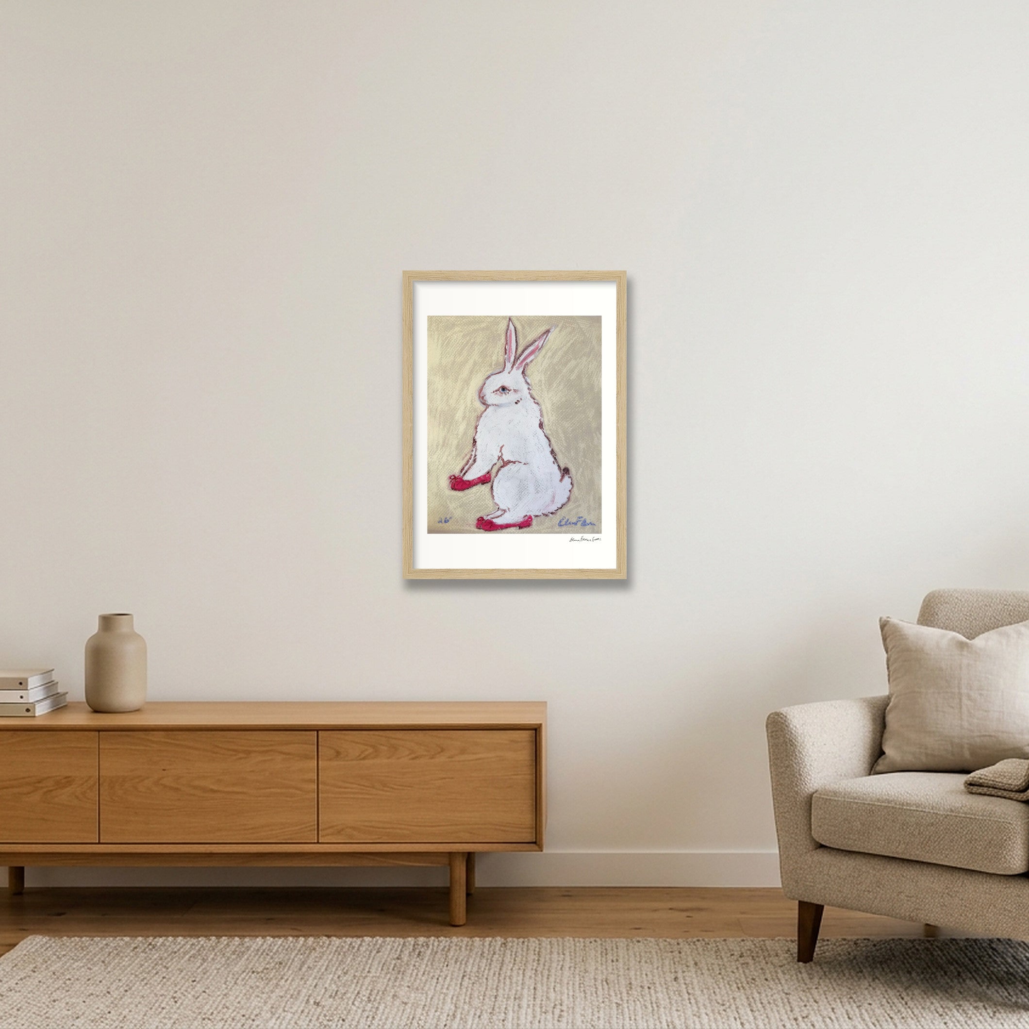 bun in repettos — A3 (30×42cm, 12×17") Oak Frame