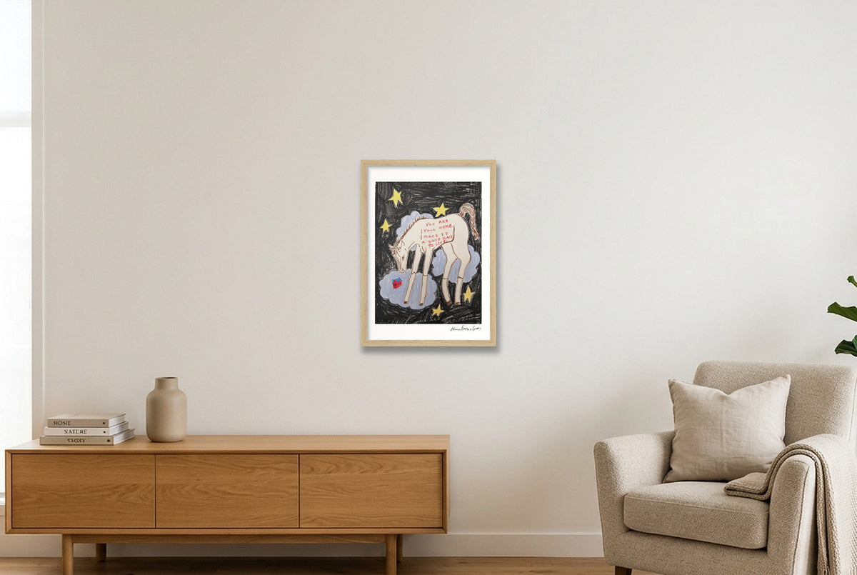 a good place to live — A3 (30×42cm, 12×17") Oak Frame
