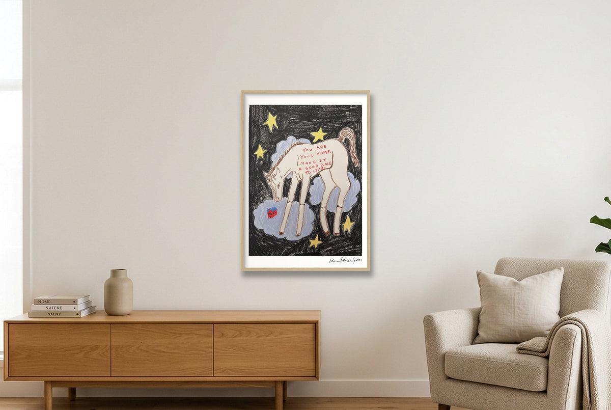 a good place to live — A1 (59×84cm, 23×33") Oak Frame