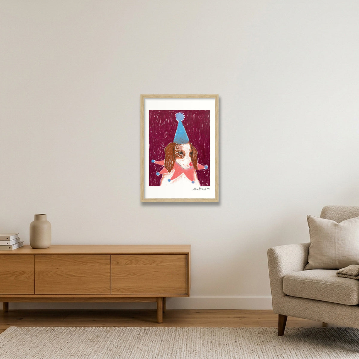 brittany drama baby — A3 (30×42cm, 12×17") Oak Frame