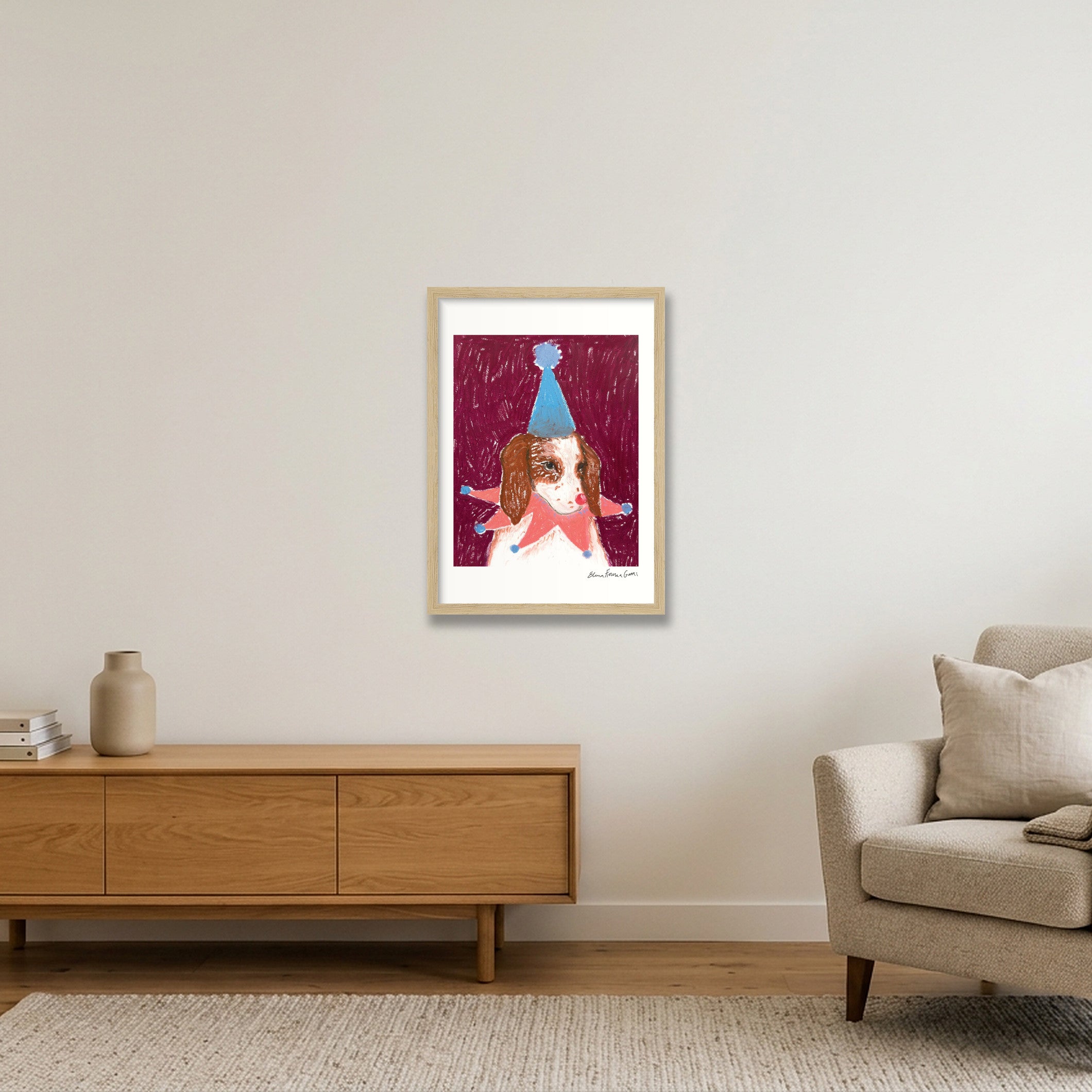 brittany drama baby — A3 (30×42cm, 12×17") Oak Frame
