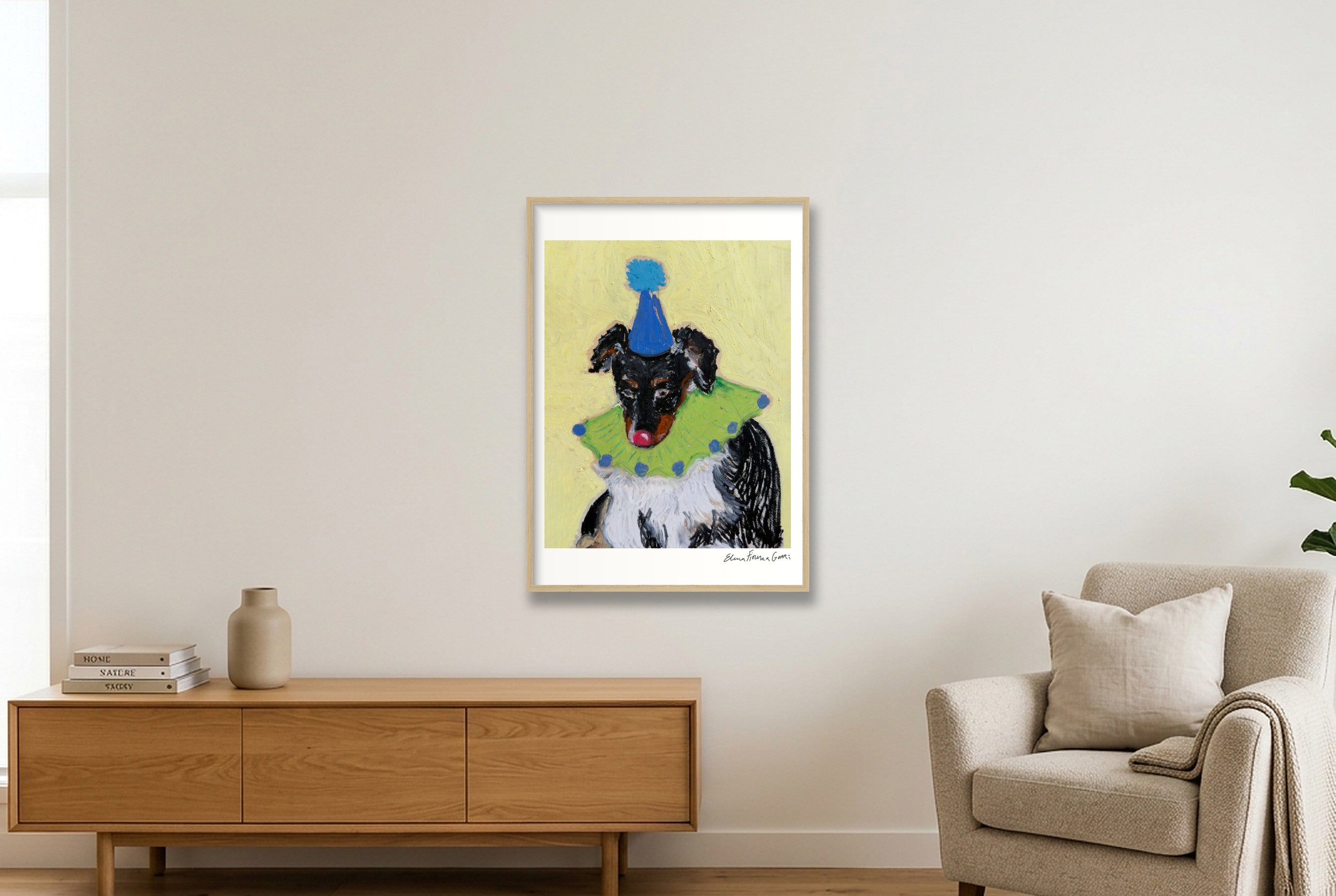 drama baby — A1 (59×84cm, 23×33") Oak Frame