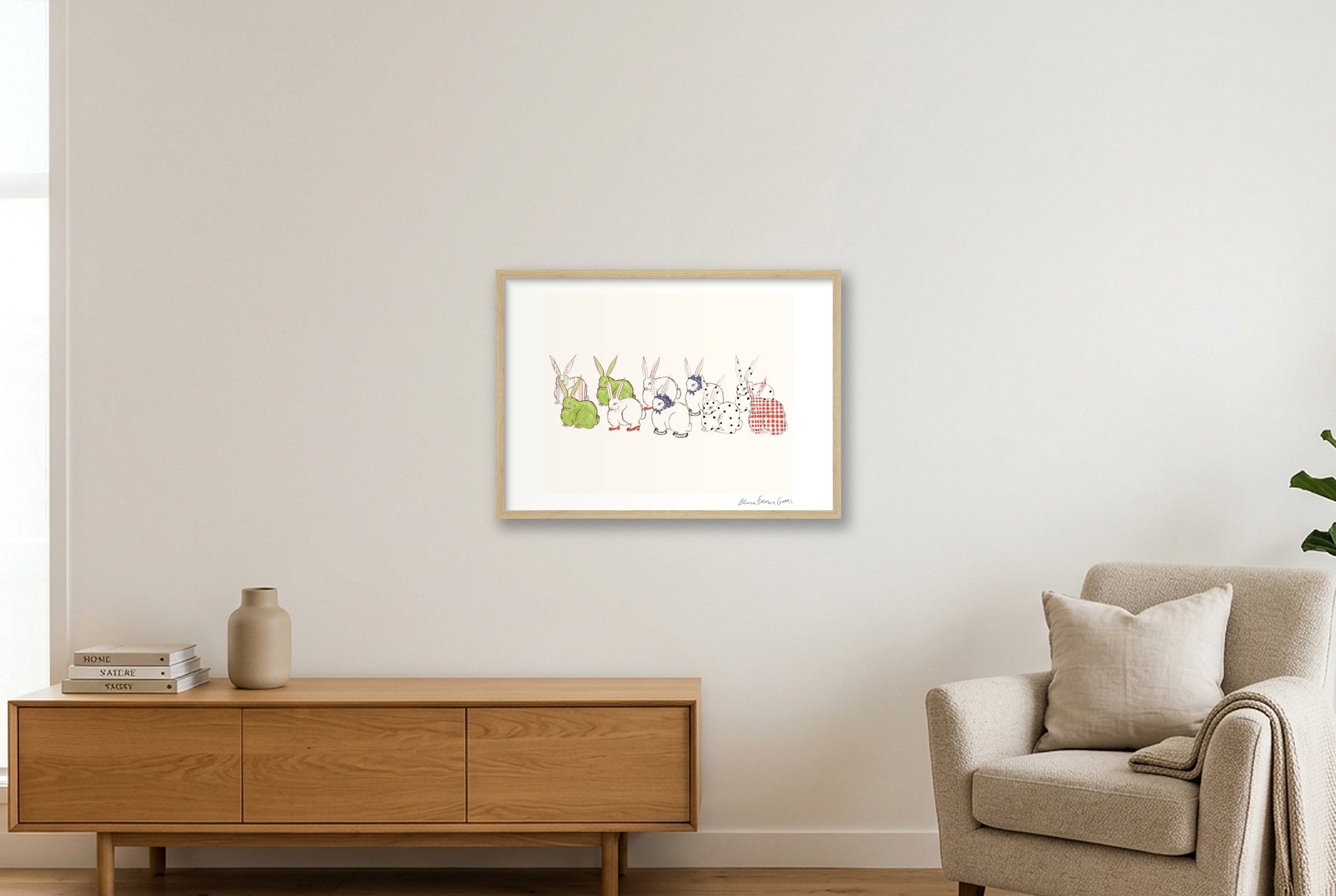 the gathering — A2 (59×42cm, 23×17") Oak Frame