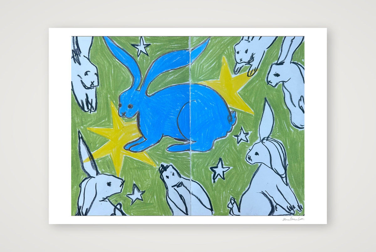 the blue bun — A1 (84×59cm, 33×23") Print only