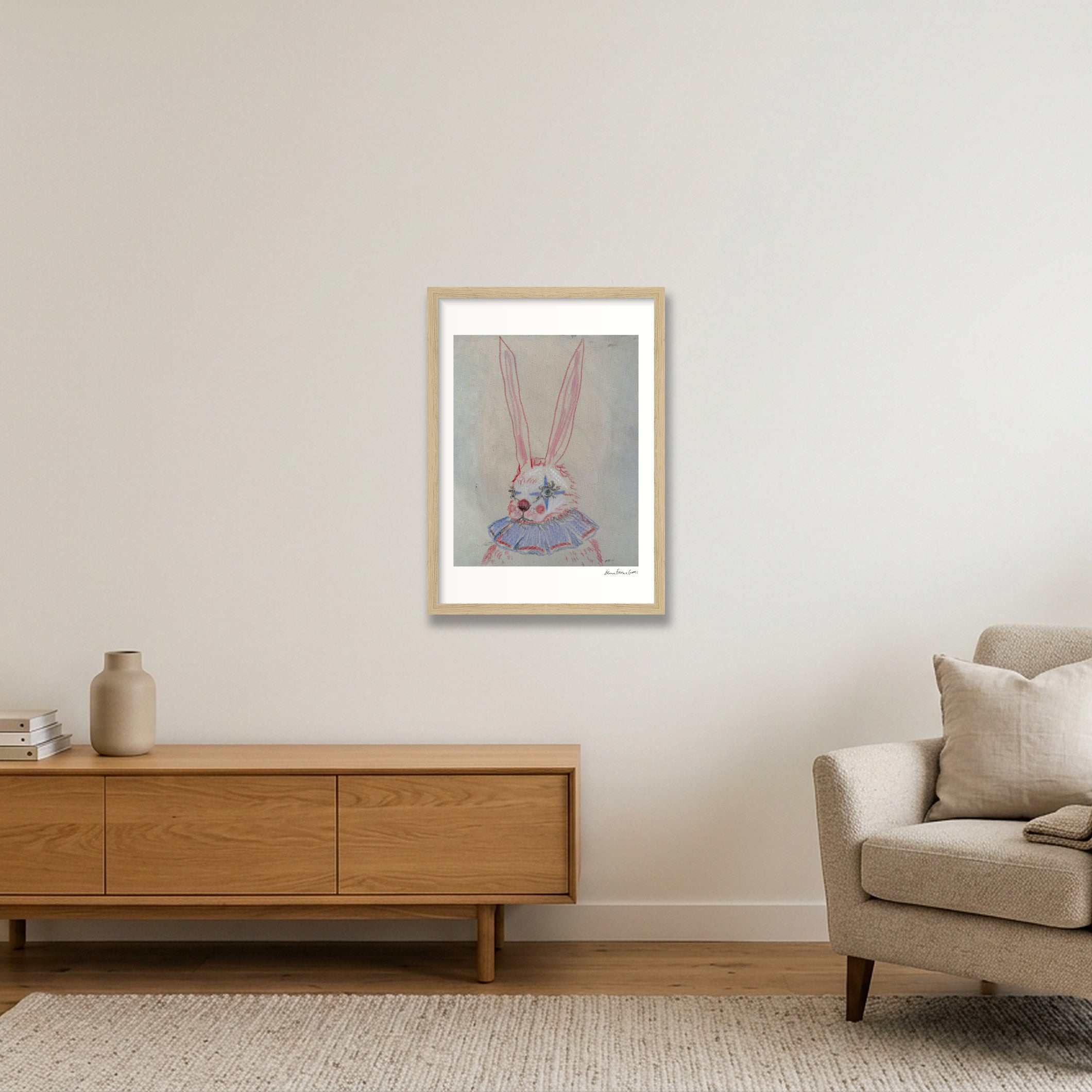 the original clown bun — A3 (30×42cm, 12×17") Oak Frame