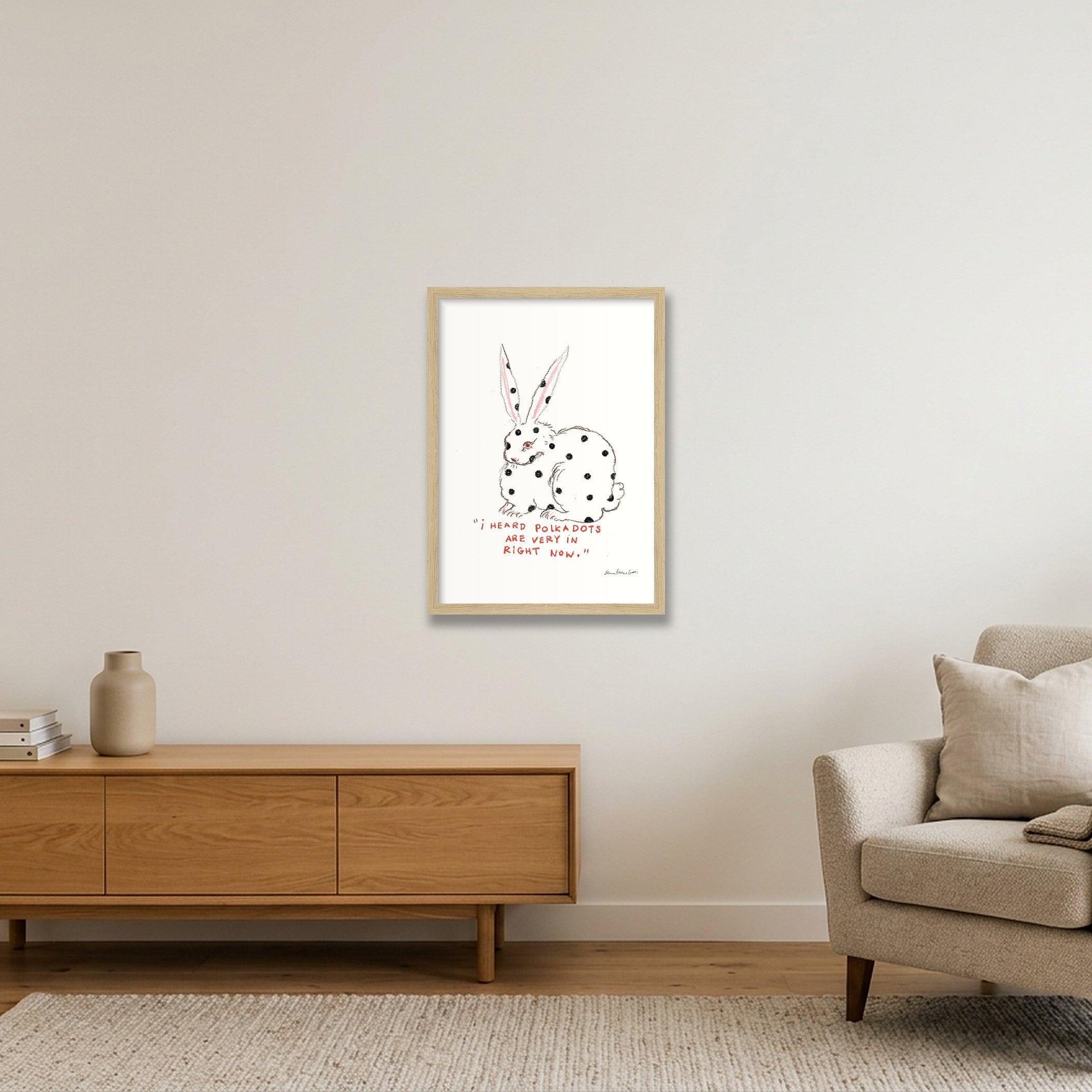 dot bun — A3 (30×42cm, 12×17") Oak Frame