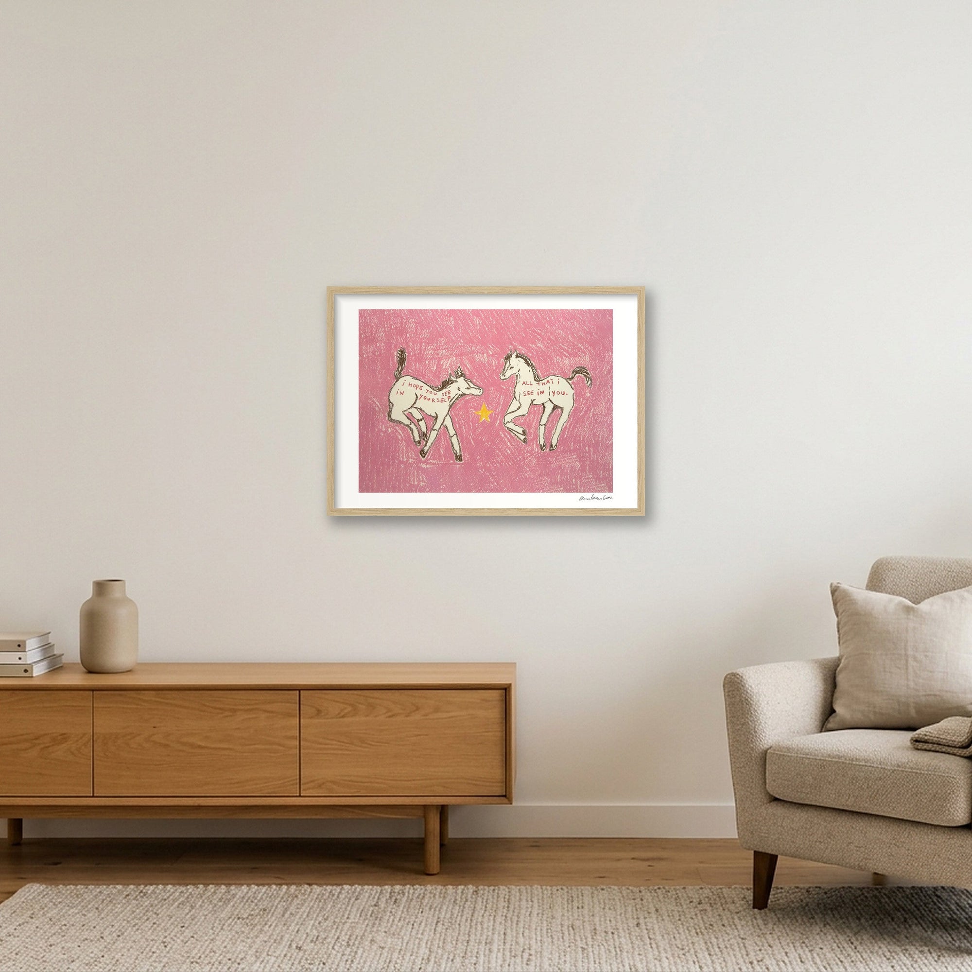see in me see in you — A2 (59×42cm, 23×17") Oak Frame