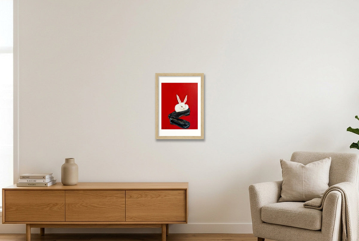 dust bunny in tabis — A4 (21×30cm, 8×12") Oak Frame