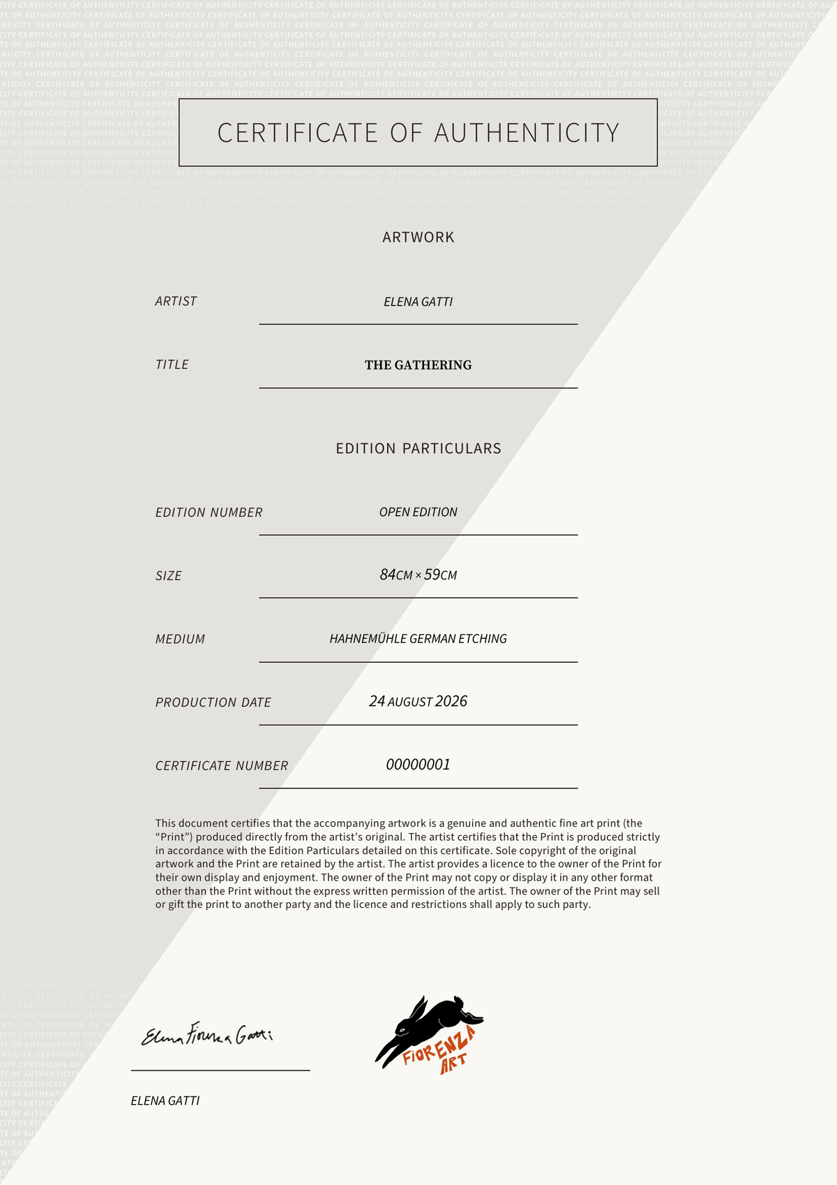 the gathering — Certificate of Authenticity