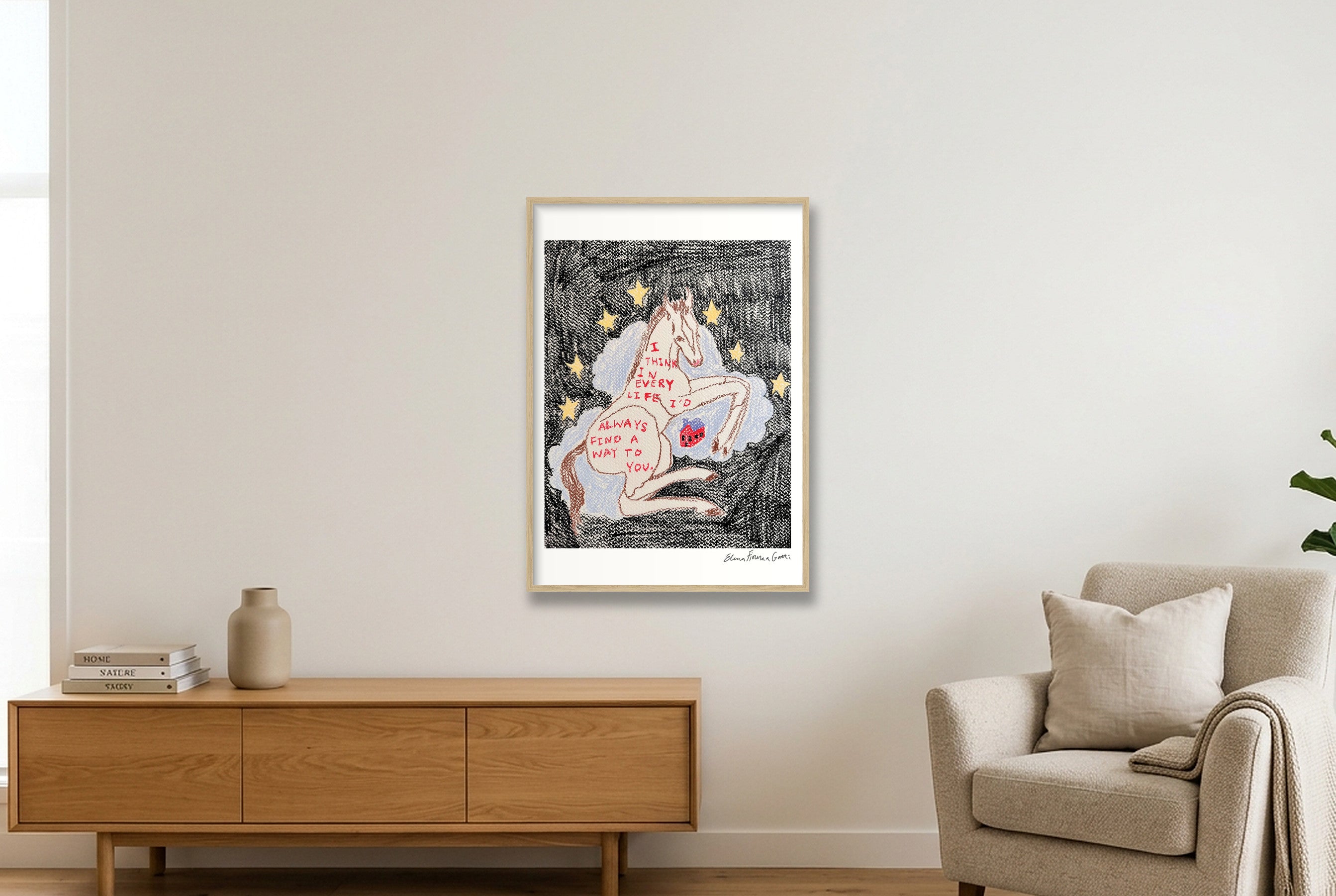 a way to you — A1 (59×84cm, 23×33") Oak Frame