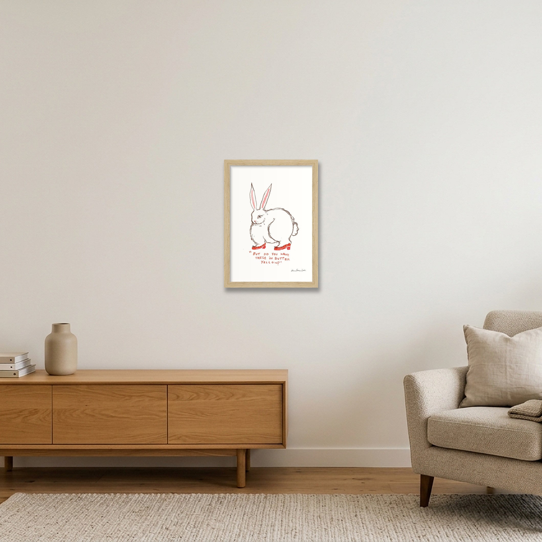 butter yellow bun — A4 (21×30cm, 8×12") Oak Frame