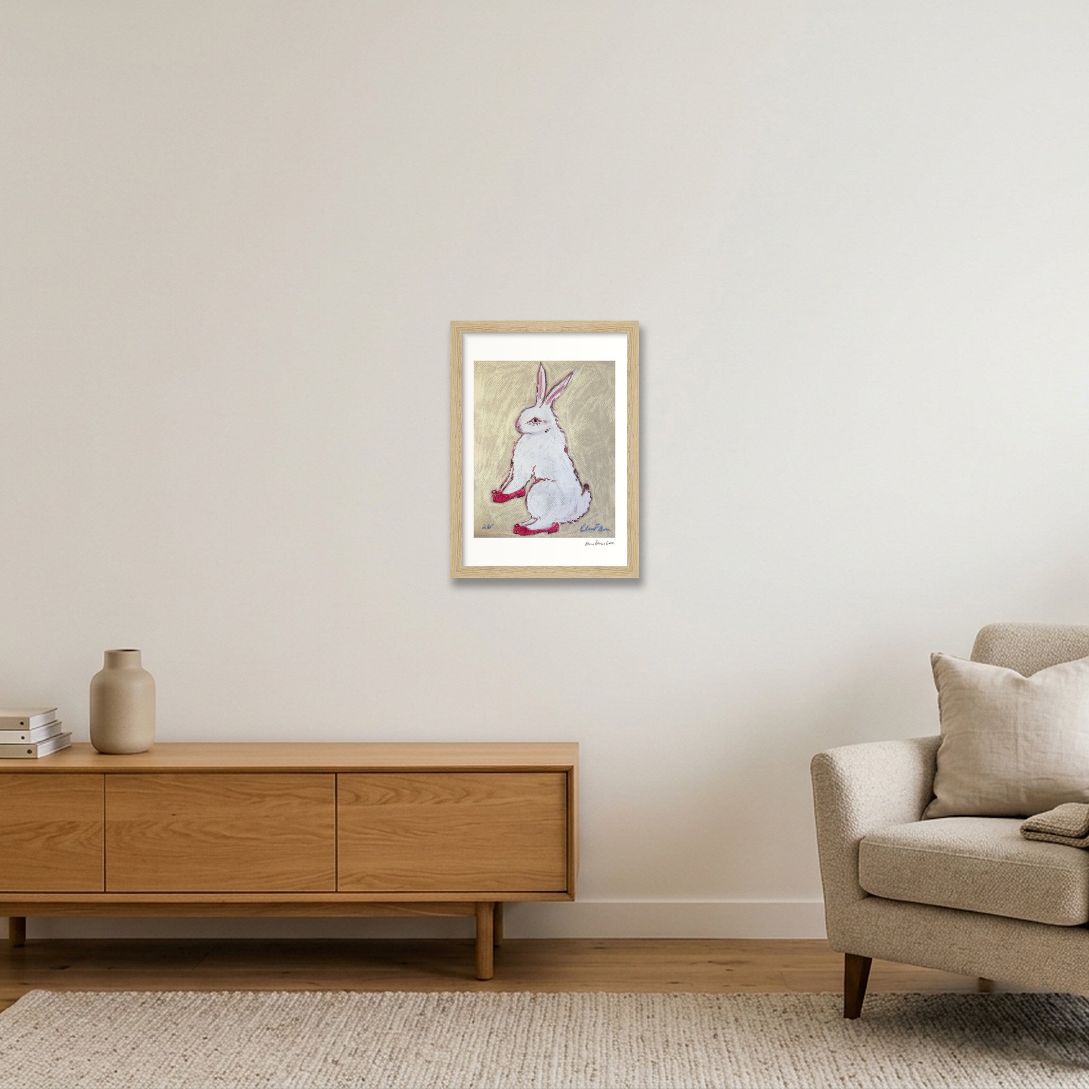 bun in repettos — A4 (21×30cm, 8×12") Oak Frame