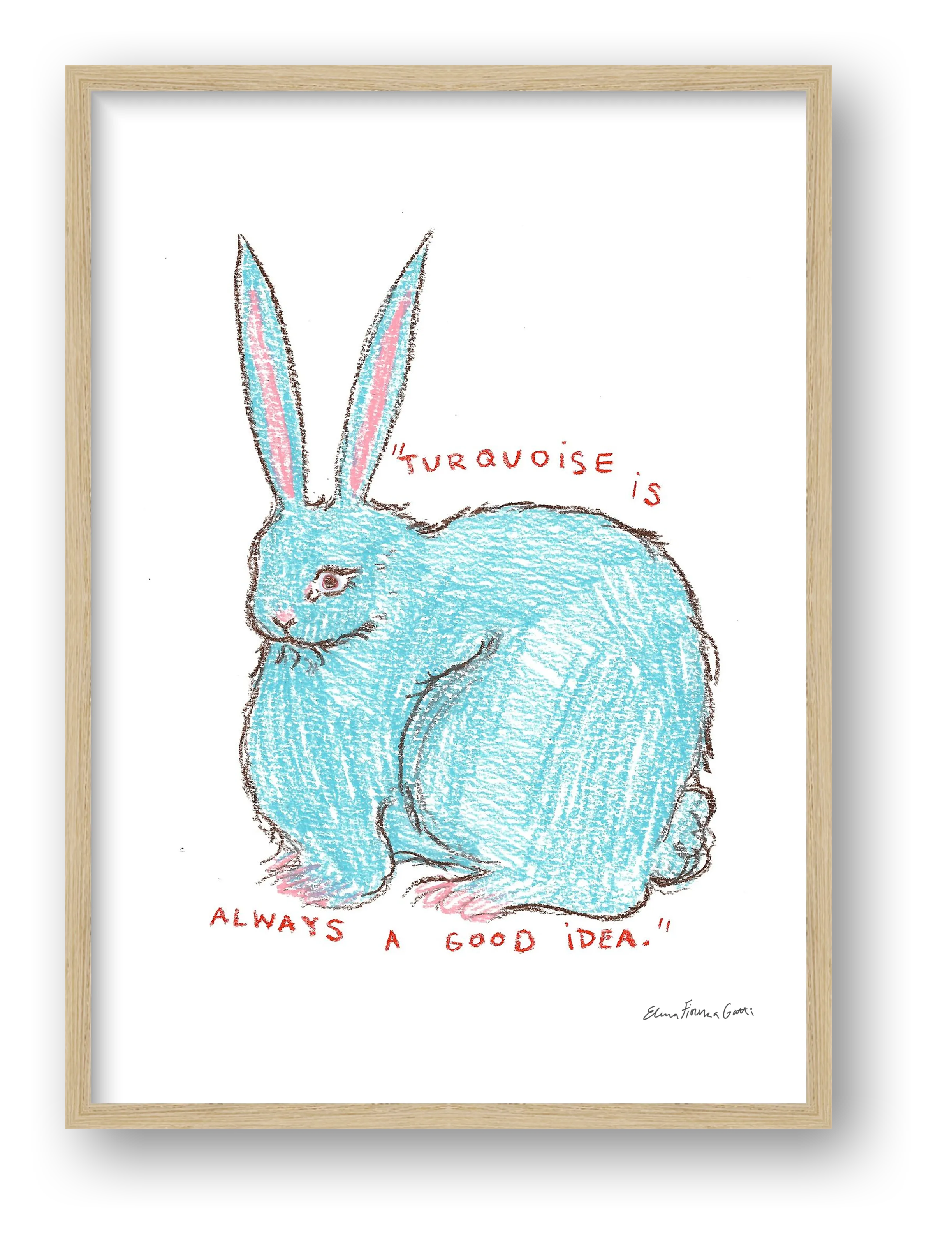 turquoise bun — framed