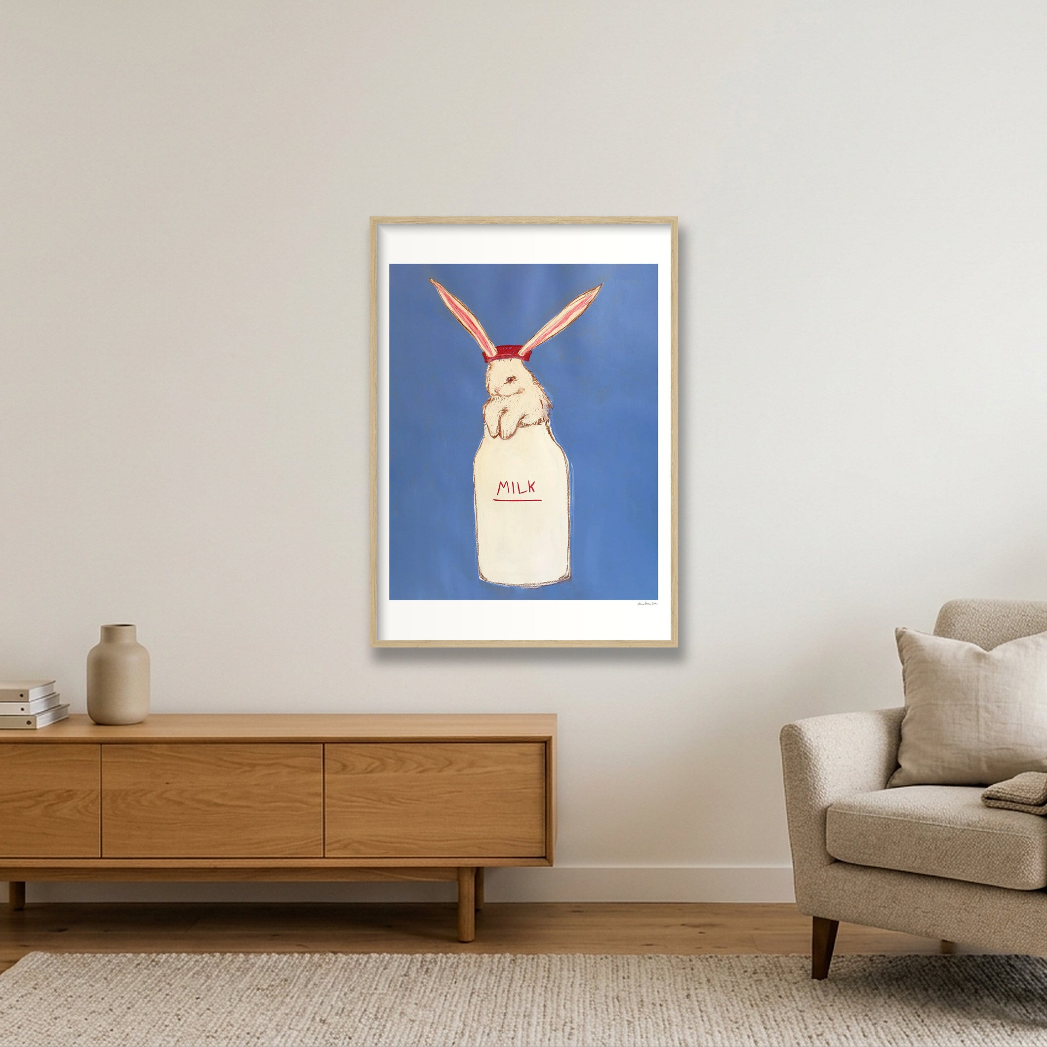 milk bun 2 — A1 (59×84cm, 23×33") Oak Frame