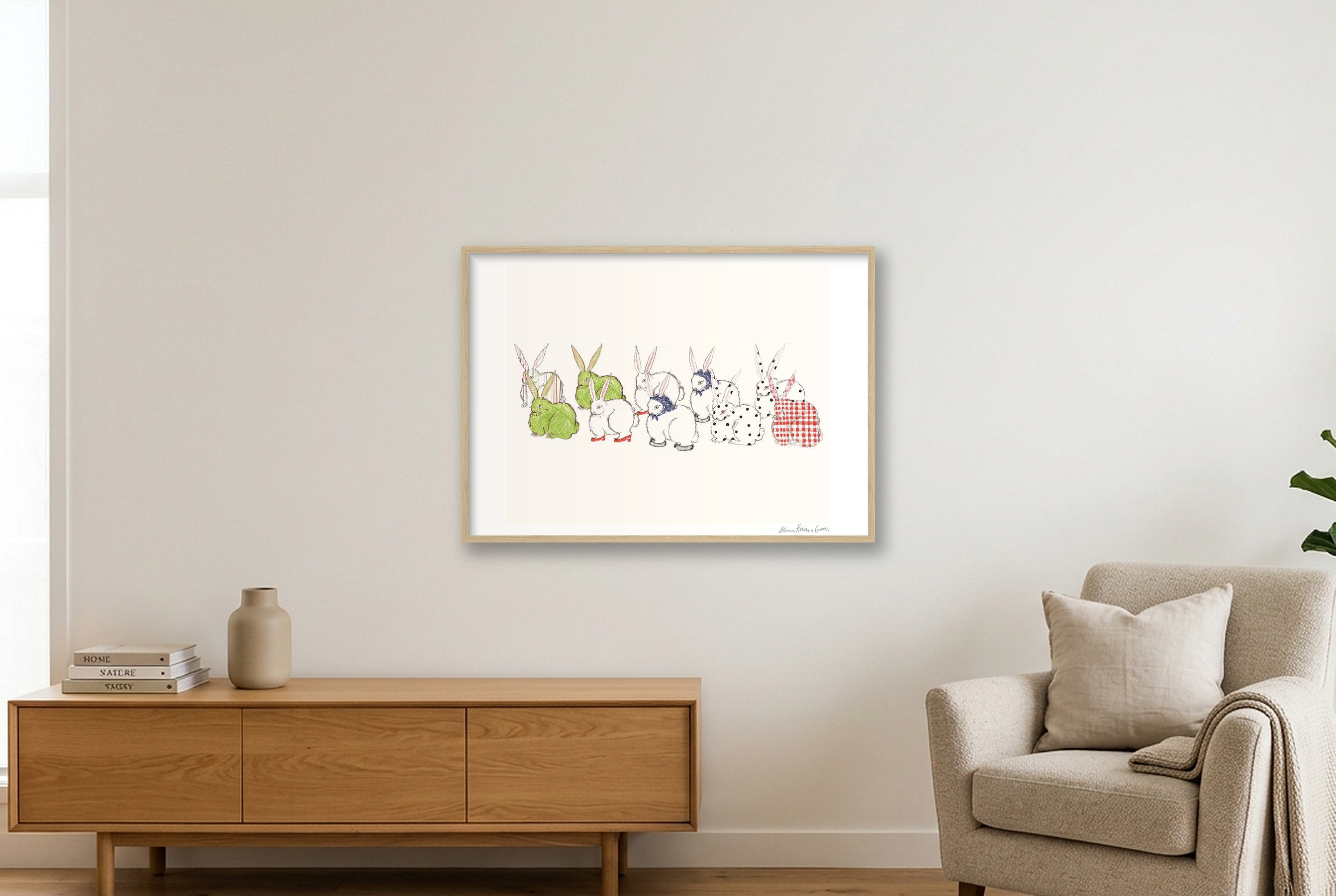 the gathering — A1 (84×59cm, 33×23") Oak Frame