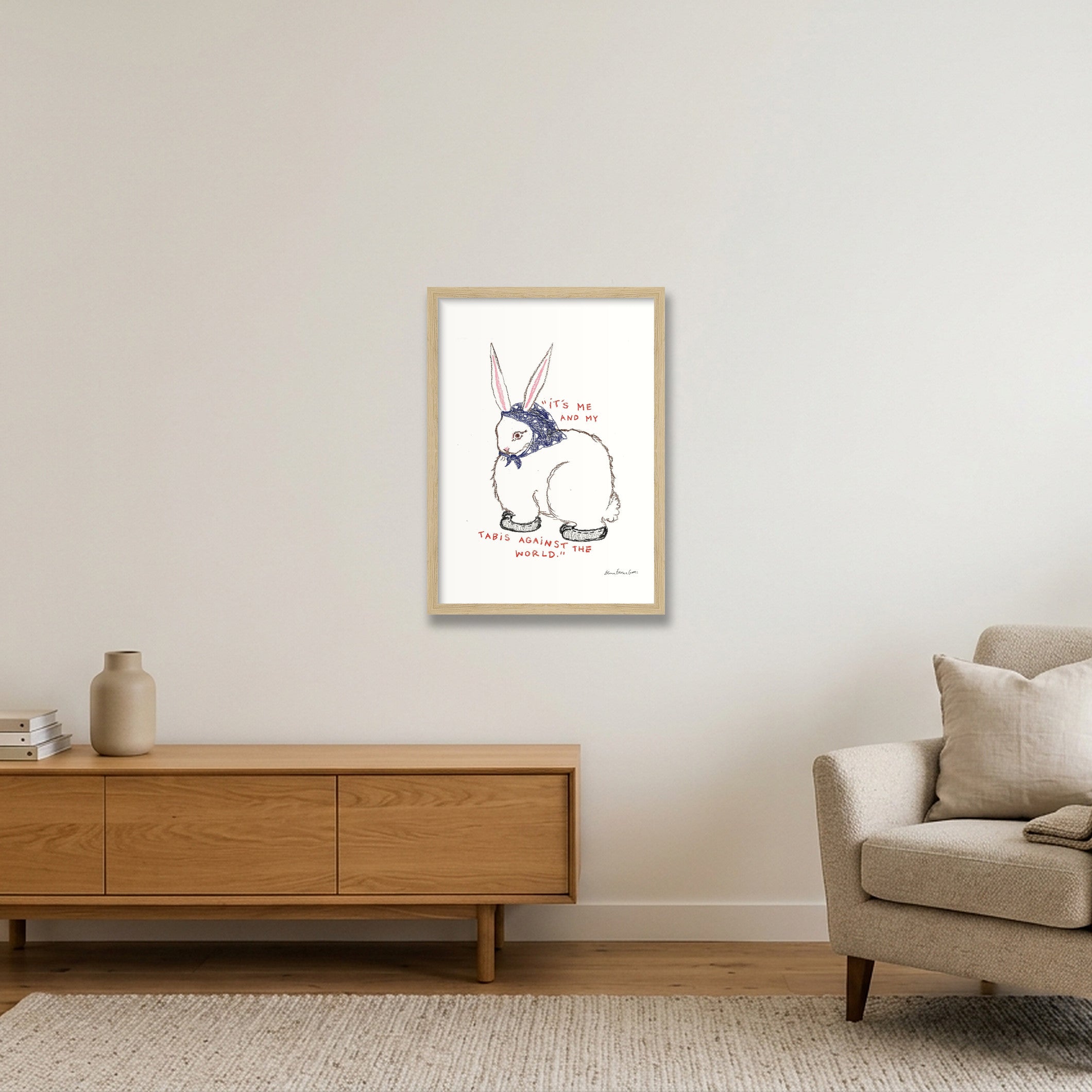 tabis bun — A3 (30×42cm, 12×17") Oak Frame