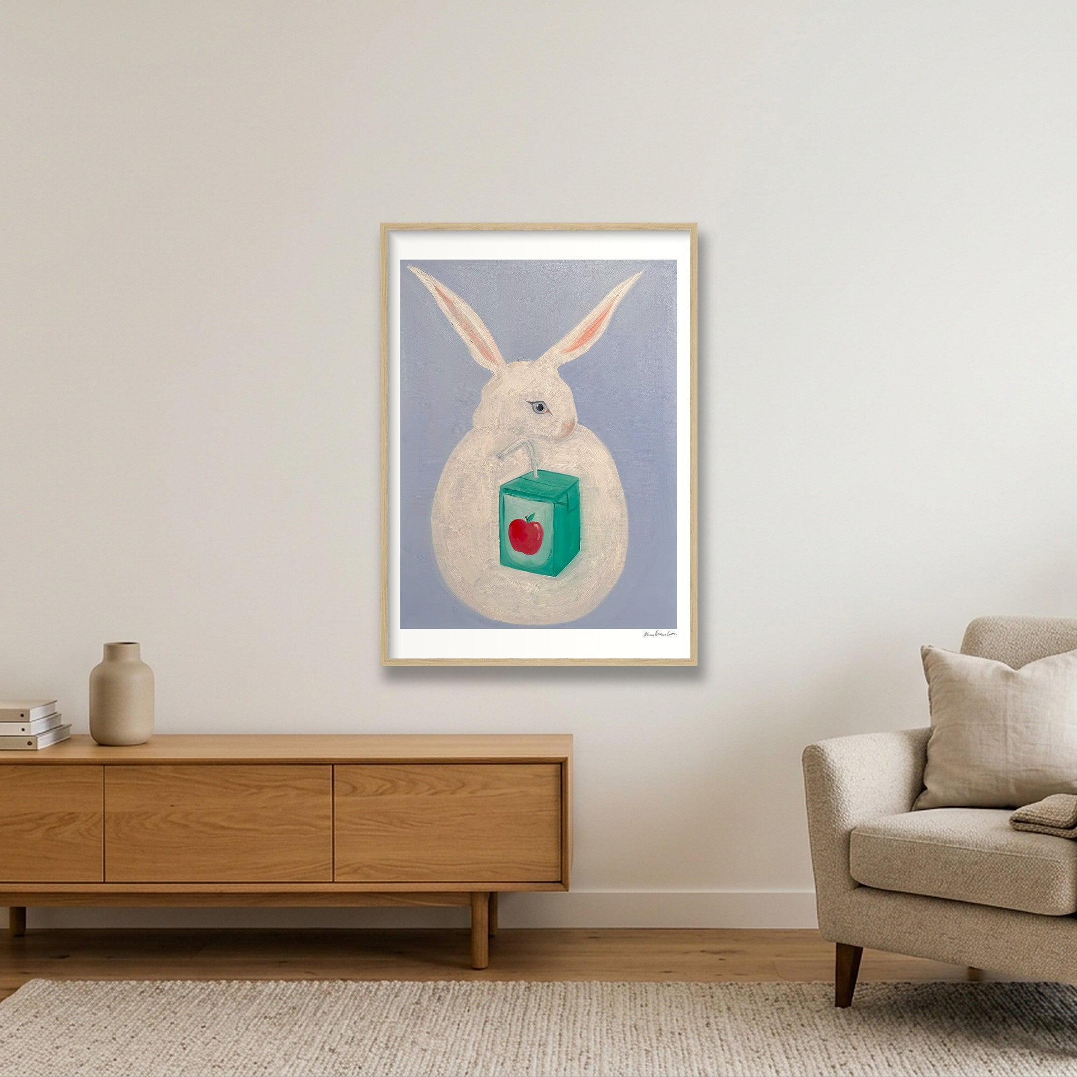 juice box bun — A1 (59×84cm, 23×33") Oak Frame