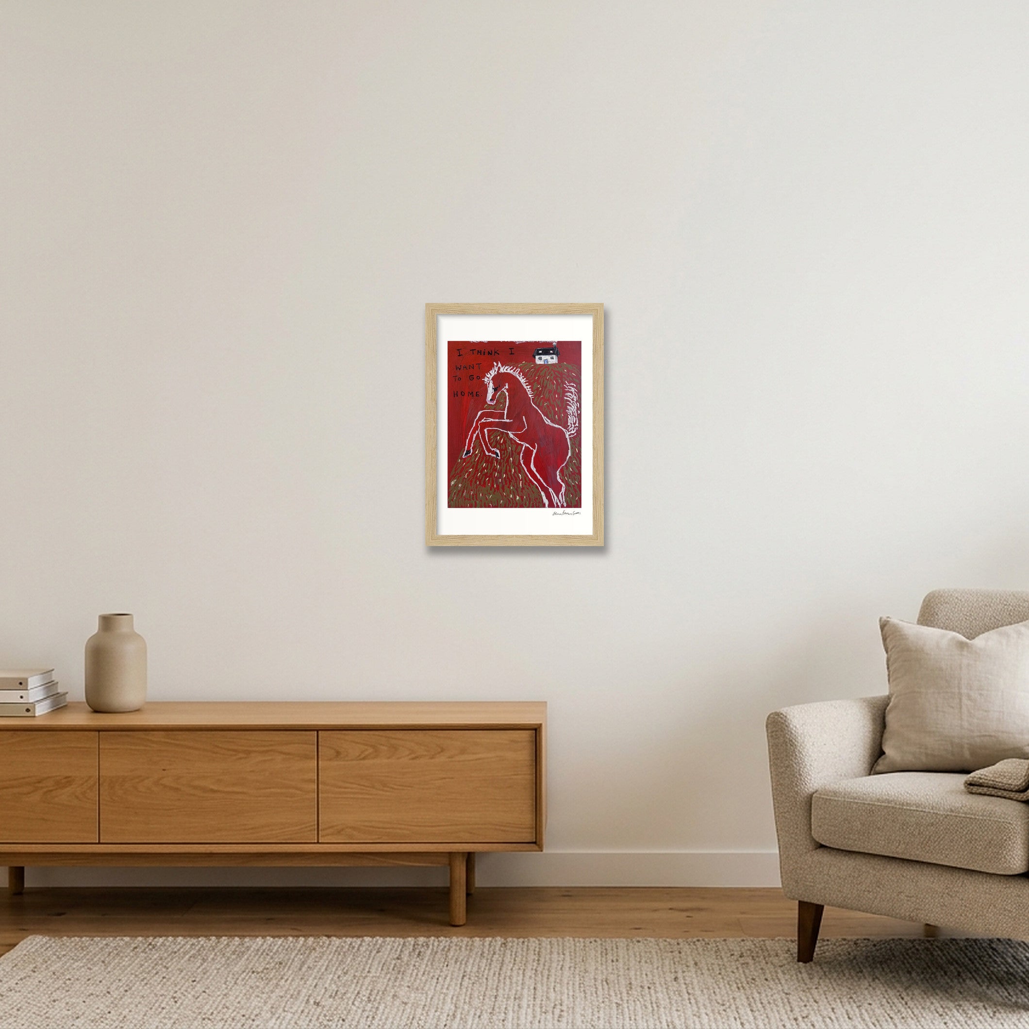 i want to go home — A4 (21×30cm, 8×12") Oak Frame