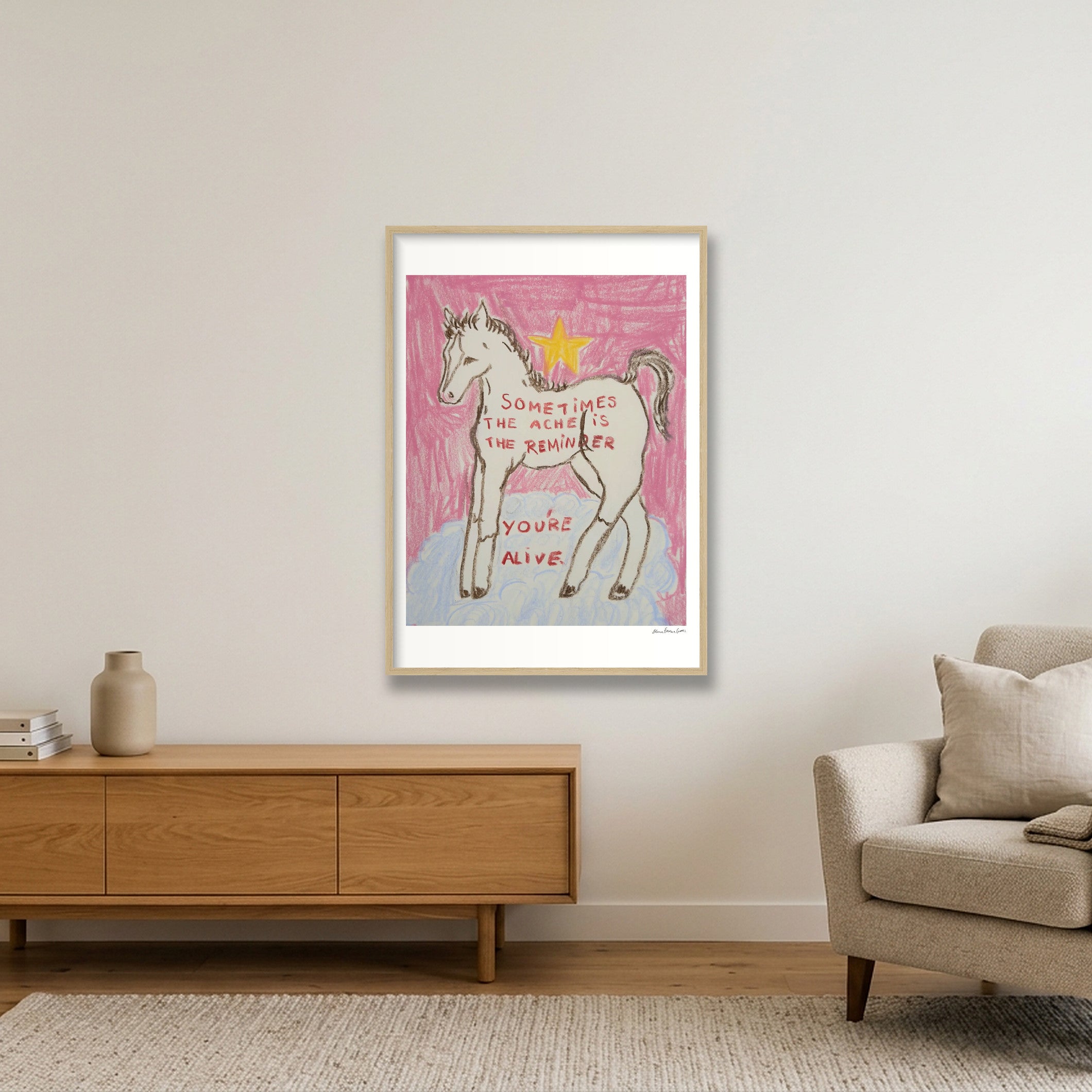 the ache — A1 (59×84cm, 23×33") Oak Frame