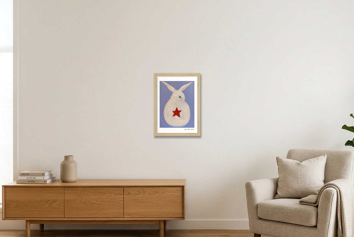 red star bun — A4 (21×30cm, 8×12") Oak Frame
