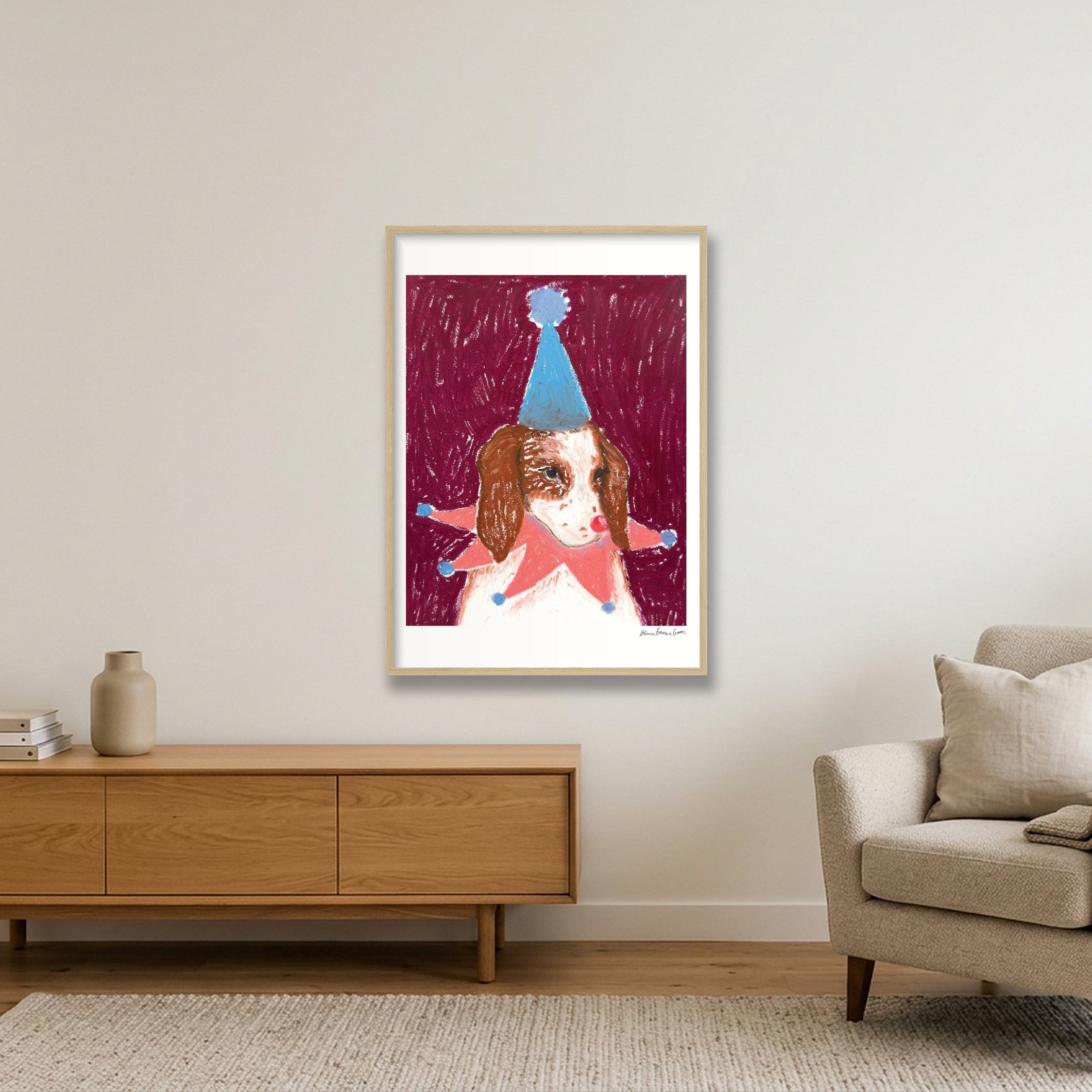 brittany drama baby — A1 (59×84cm, 23×33") Oak Frame