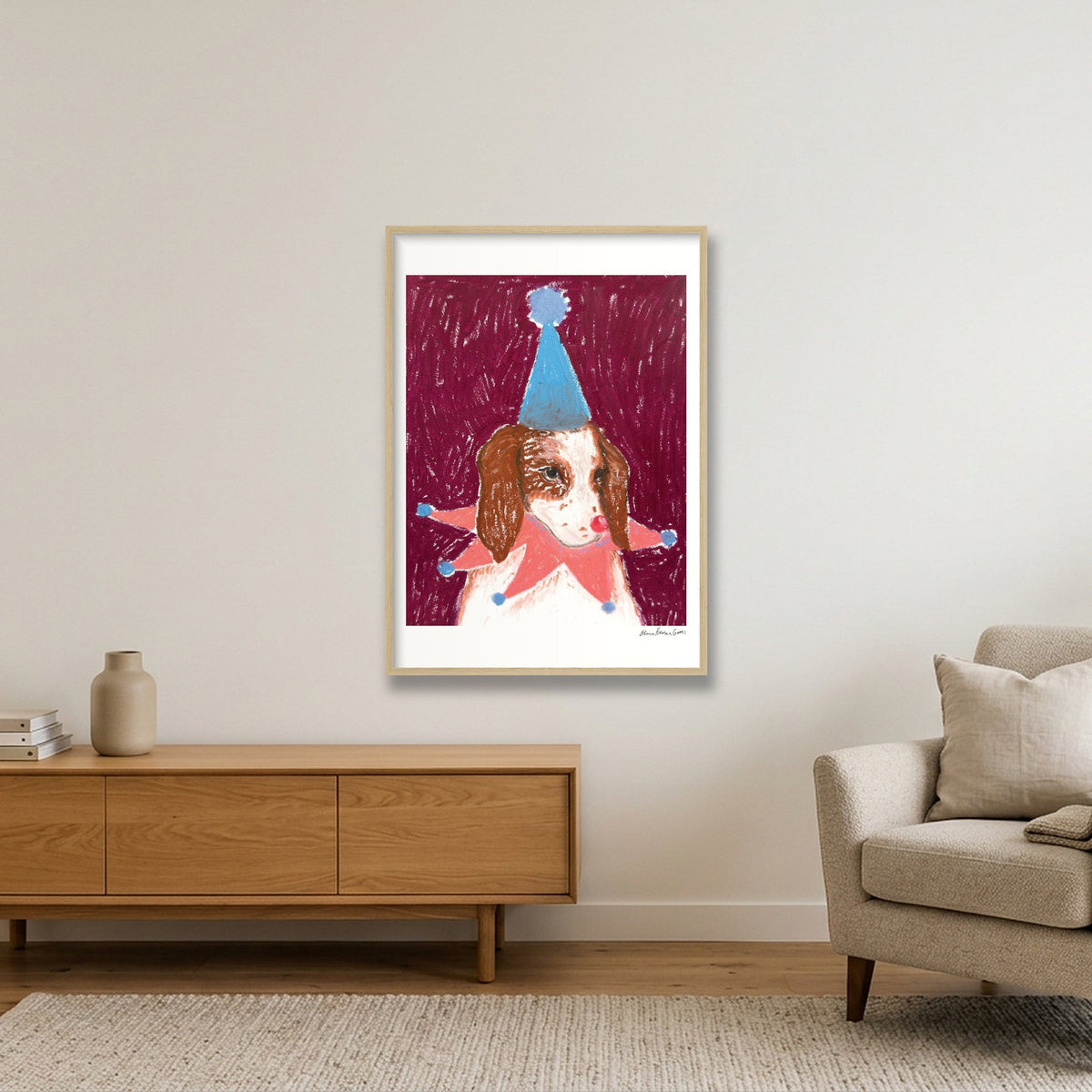 brittany drama baby — A1 (59×84cm, 23×33") Oak Frame