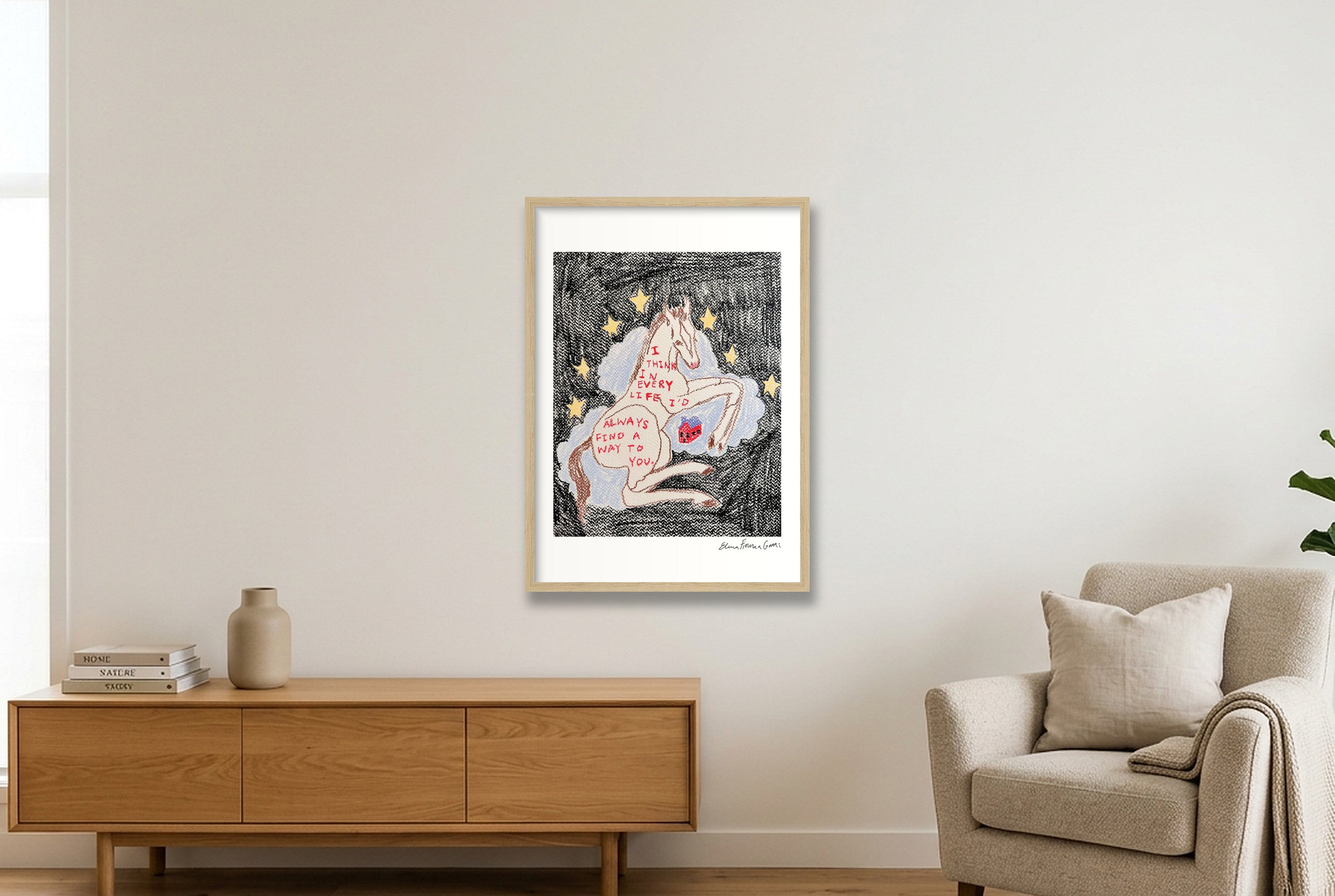 a way to you — A2 (42×59cm, 17×23") Oak Frame