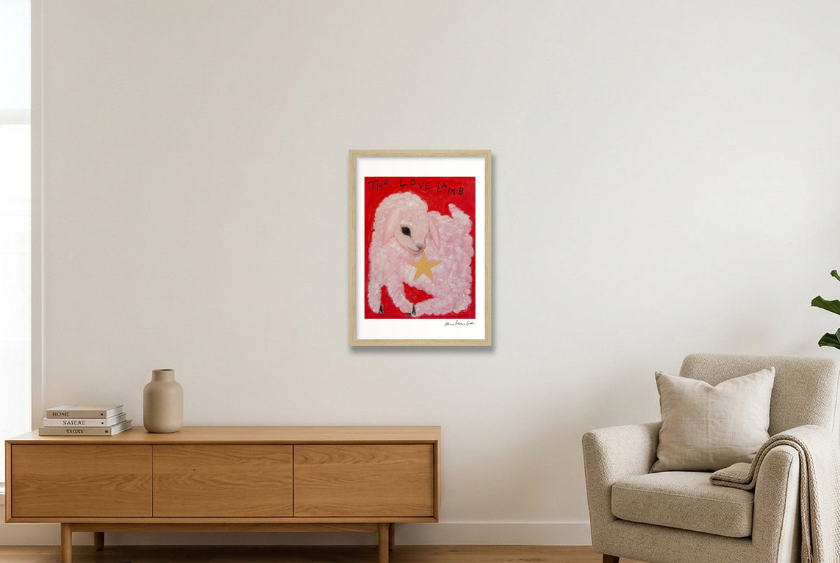 the love lamb — A3 (30×42cm, 12×17") Oak Frame