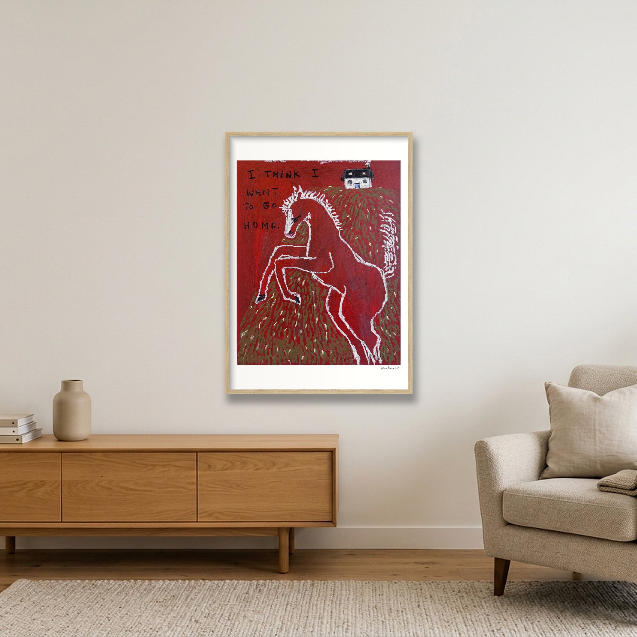 i want to go home — A1 (59×84cm, 23×33") Oak Frame