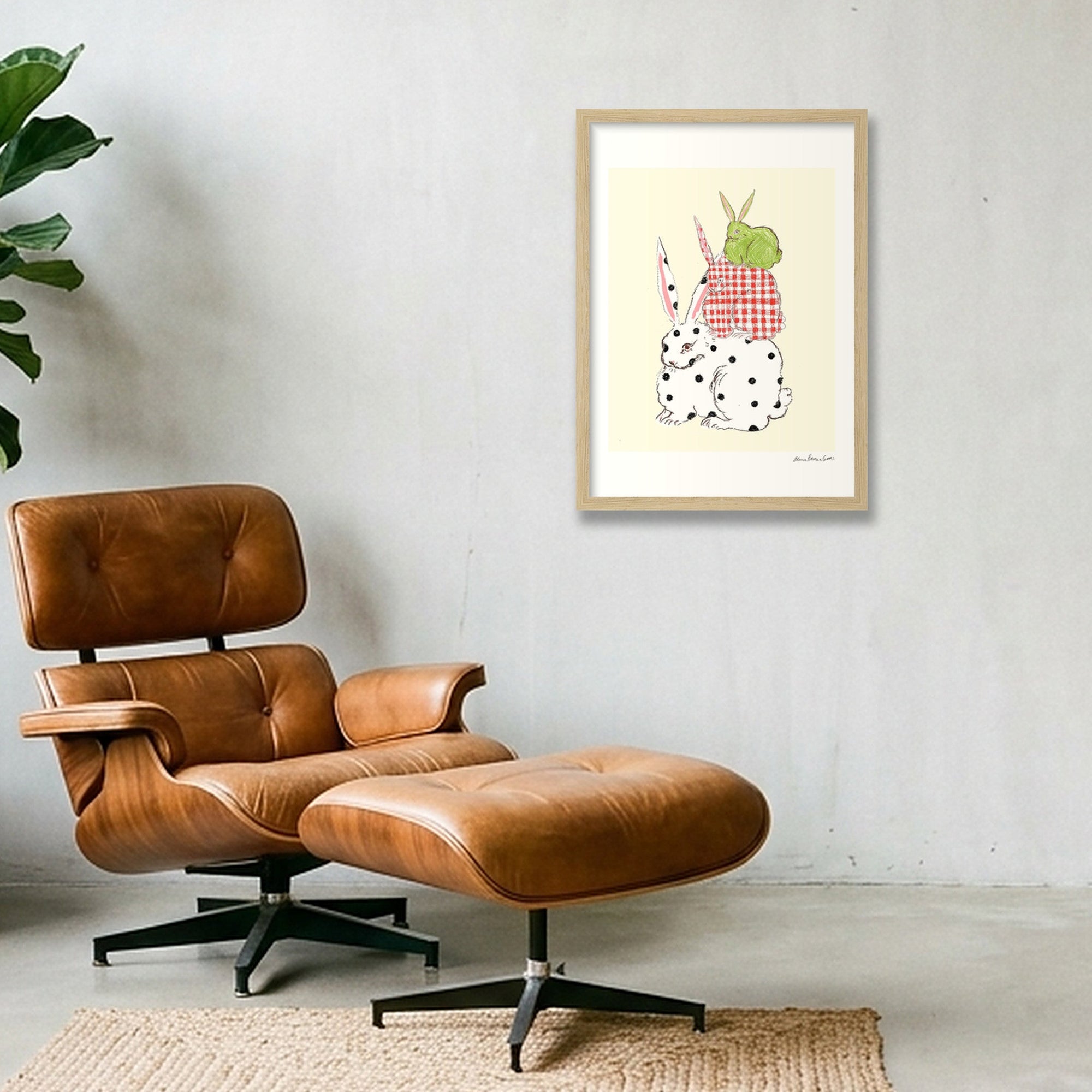 bun tower — A3 (30×42cm, 12×17") Oak Frame