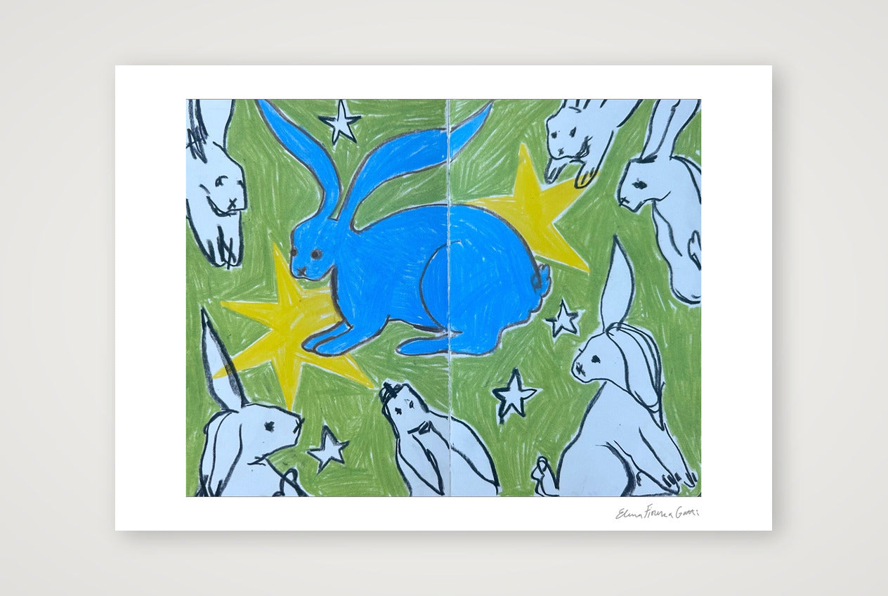 the blue bun — A4 (30×21cm, 12×8") Print only