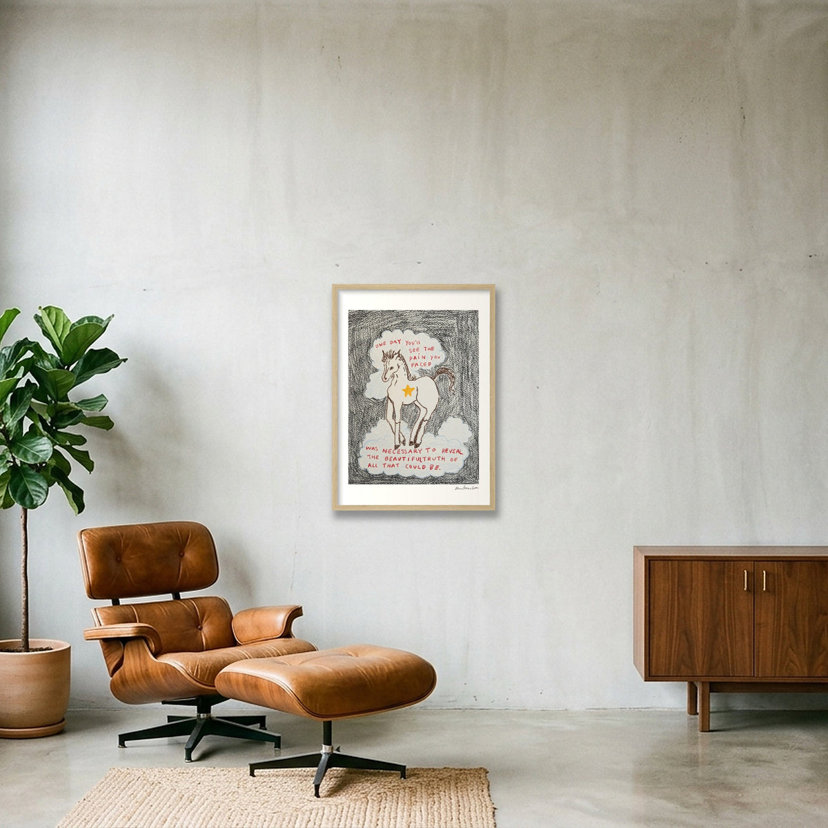 one day — A2 (42×59cm, 17×23") Oak Frame