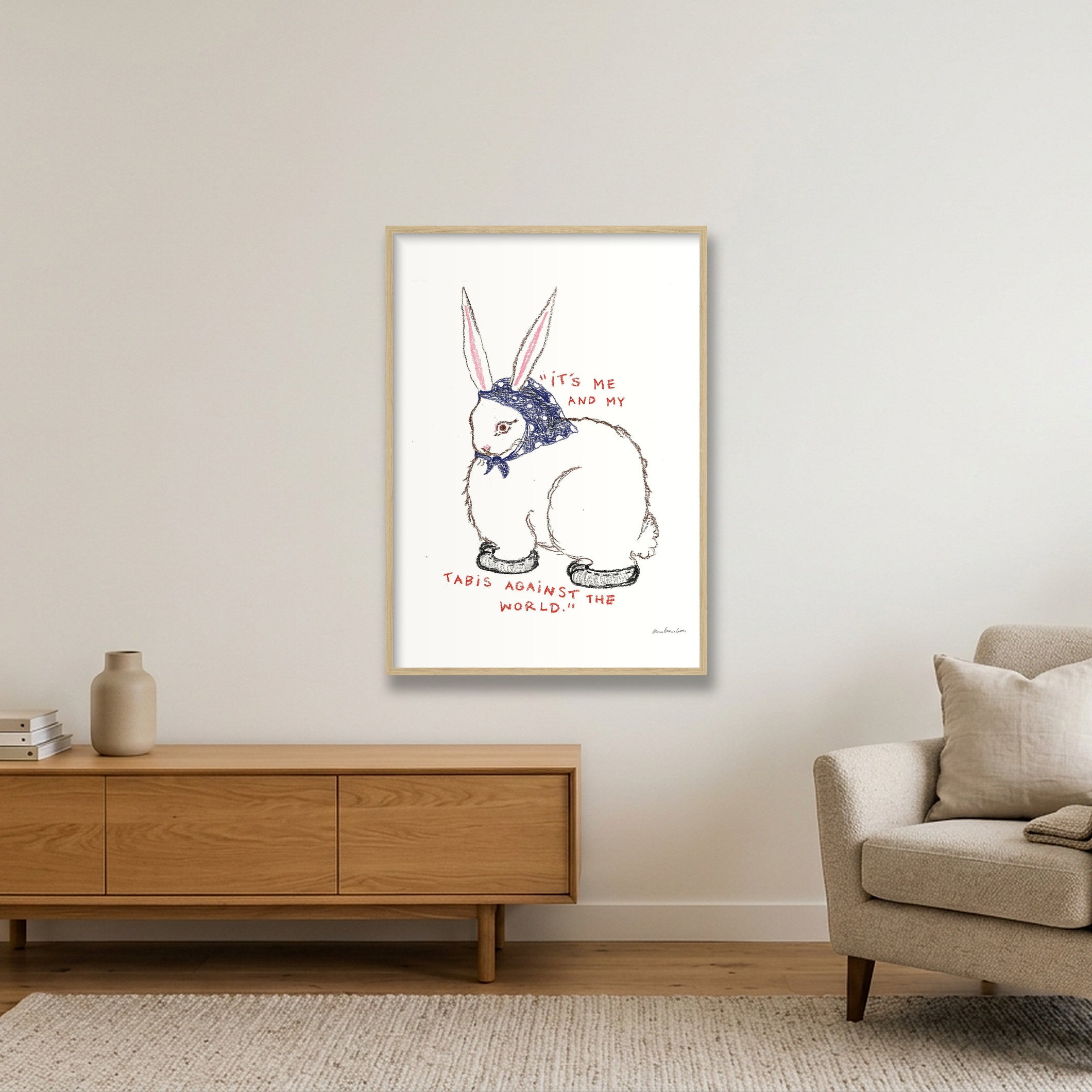 tabis bun — A1 (59×84cm, 23×33") Oak Frame