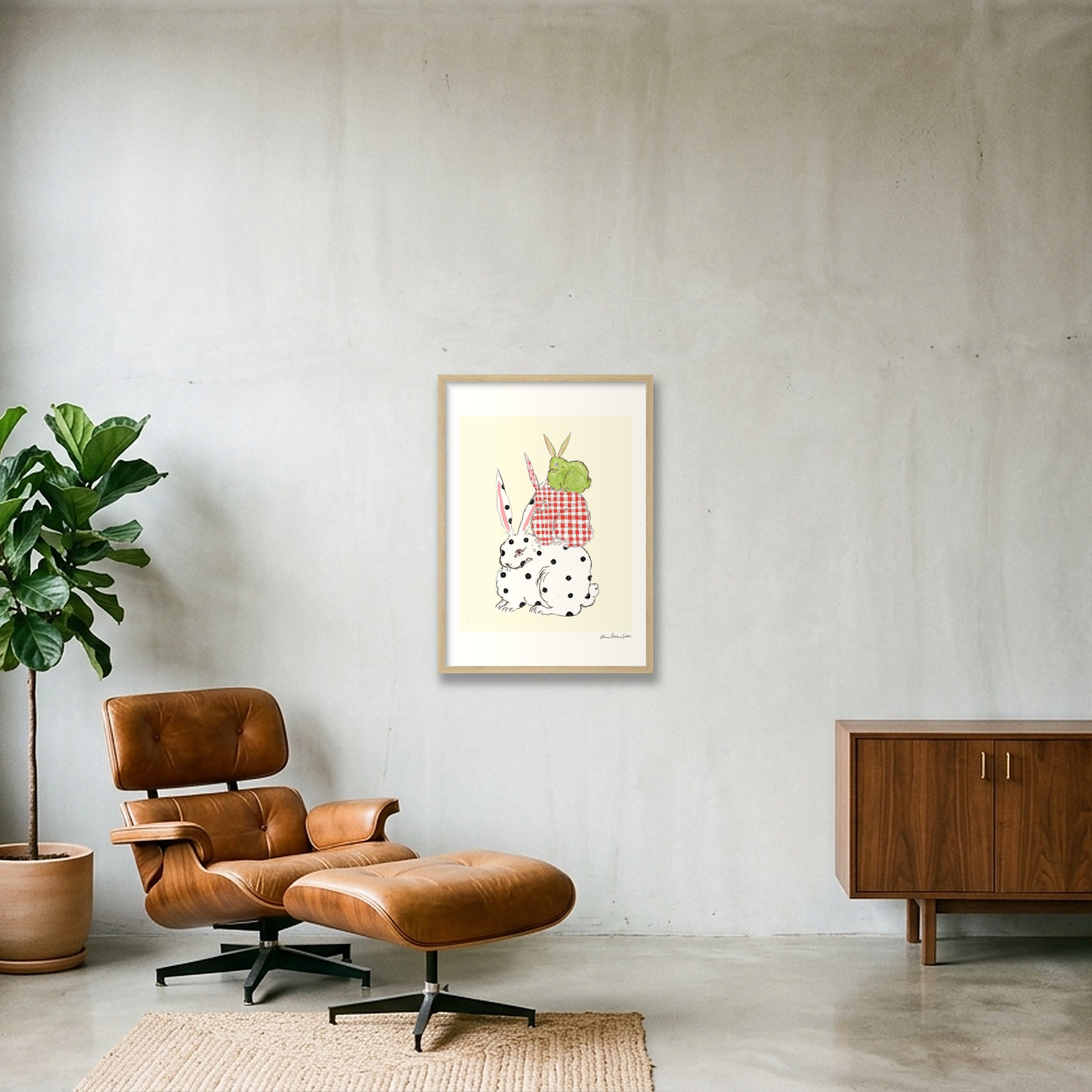 bun tower — A2 (42×59cm, 17×23") Oak Frame