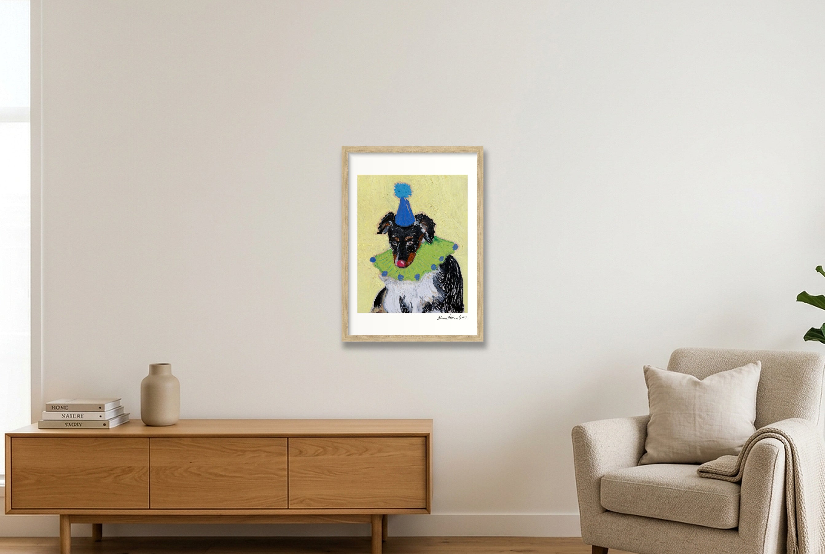 drama baby — A3 (30×42cm, 12×17") Oak Frame