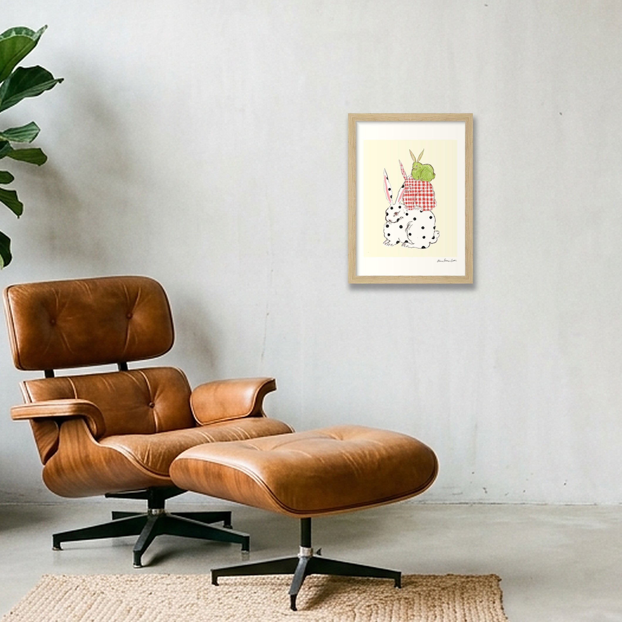 bun tower — A4 (21×30cm, 8×12") Oak Frame