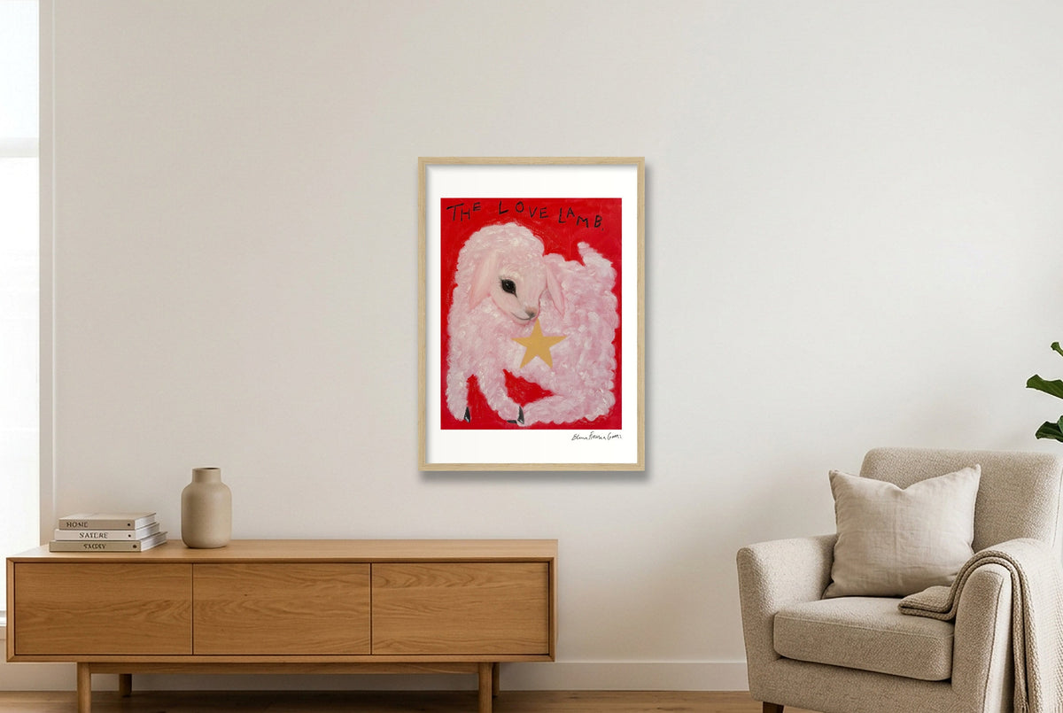 the love lamb — A2 (42×59cm, 17×23") Oak Frame