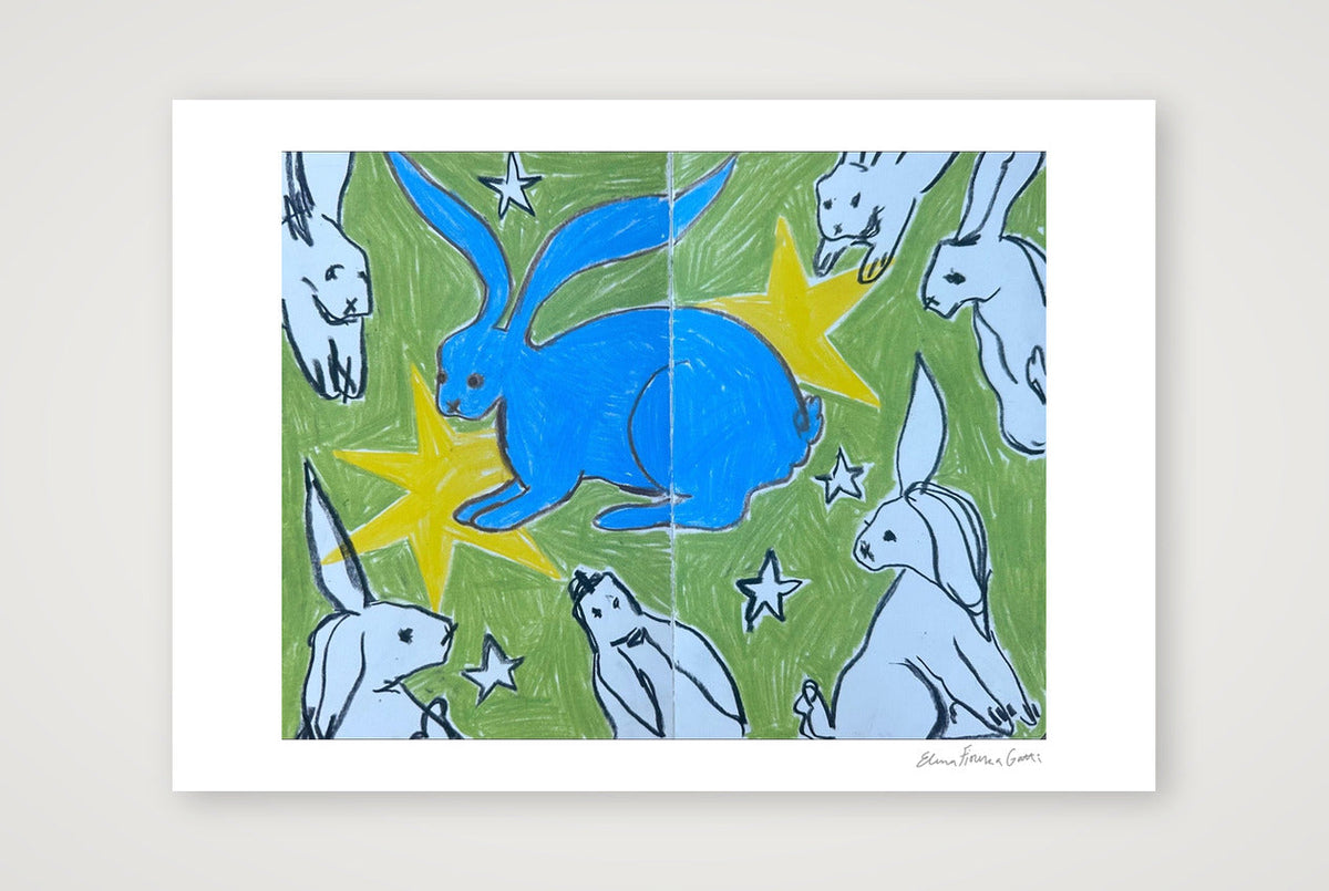 the blue bun — A5 (21×15cm, 8×6") Print only