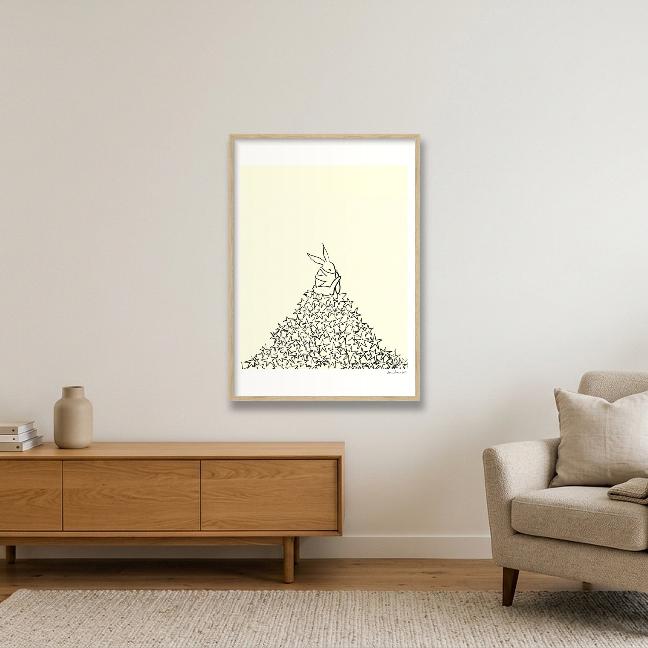 star bun tower — A1 (59×84cm, 23×33") Oak Frame