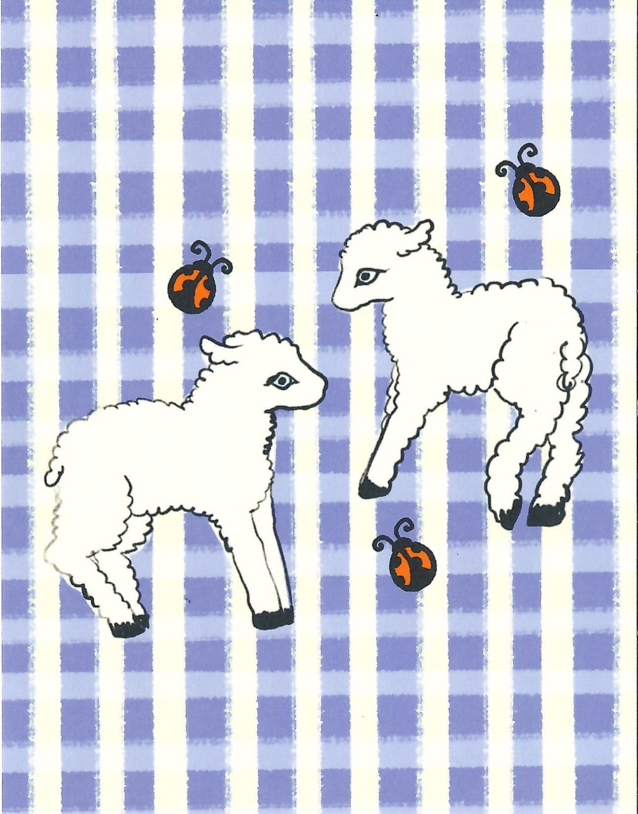 lambs and ladybugs mini print