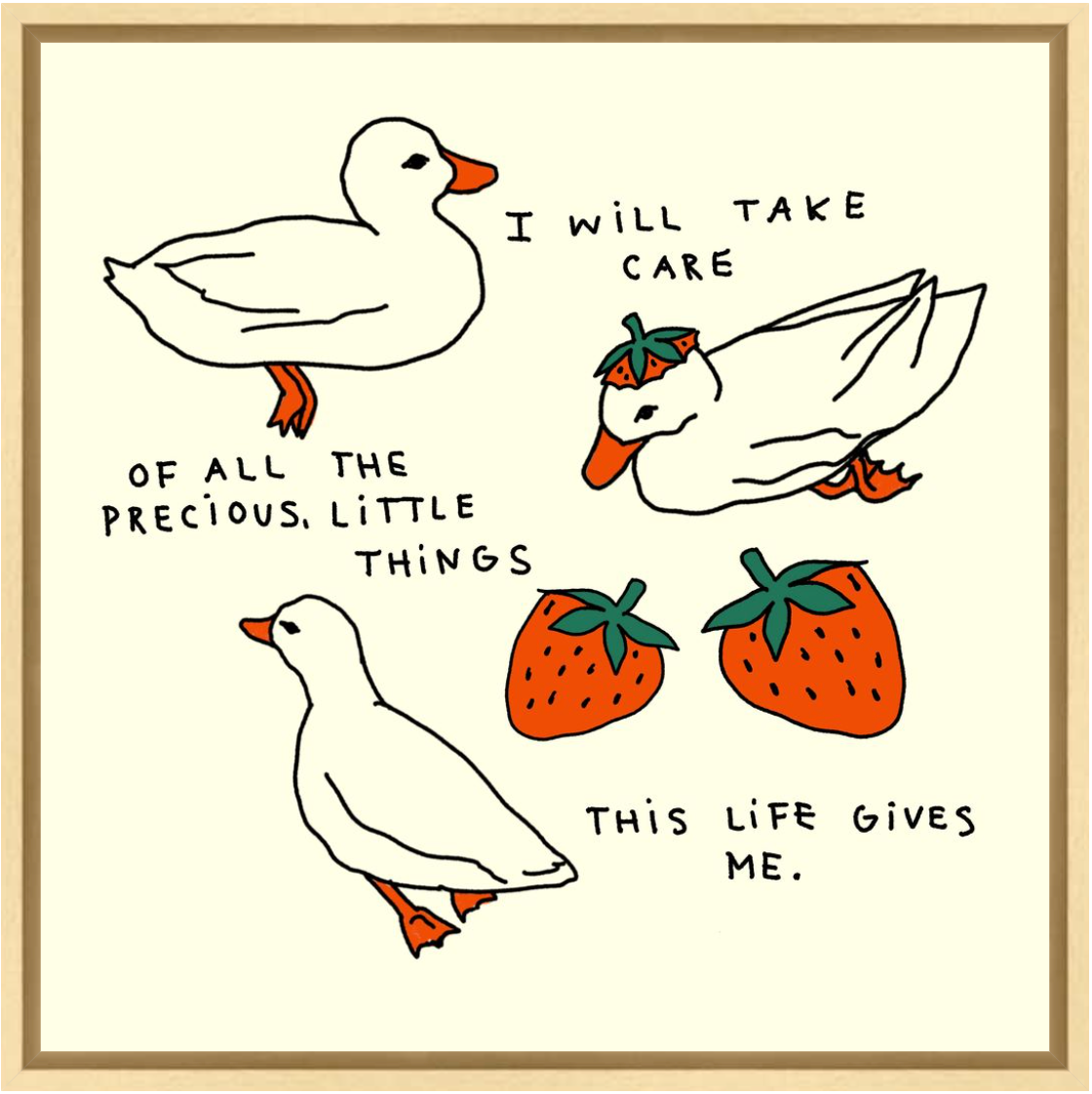 ducks and strawberries