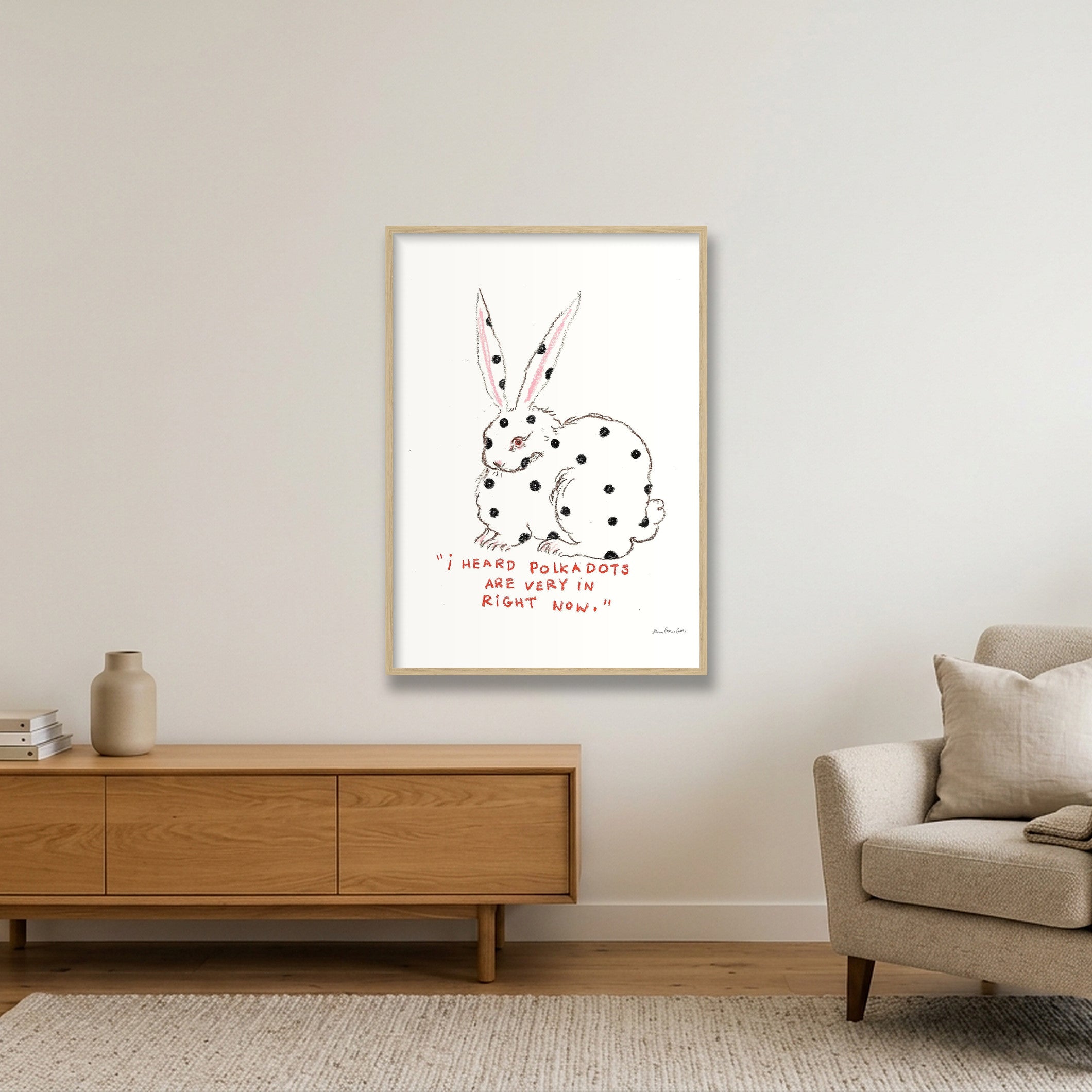 dot bun — A1 (59×84cm, 23×33") Oak Frame