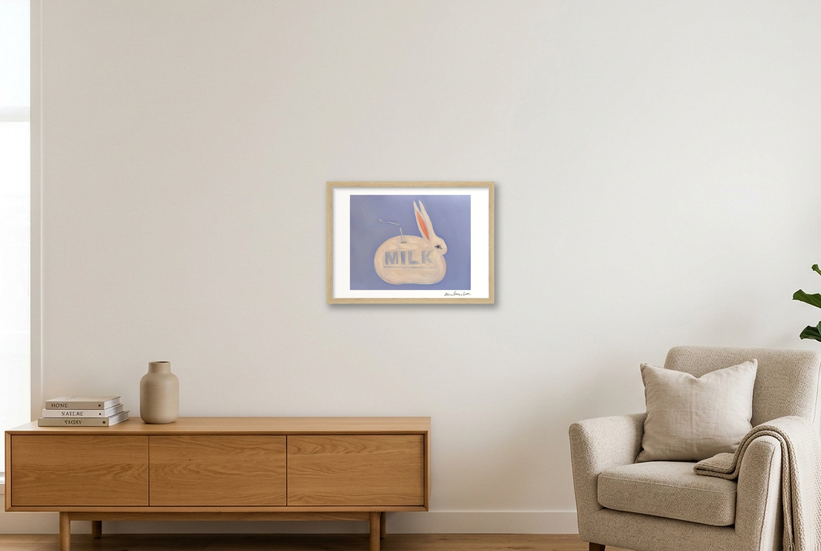 milk bun — A3 (42×30cm, 17×12") Oak Frame