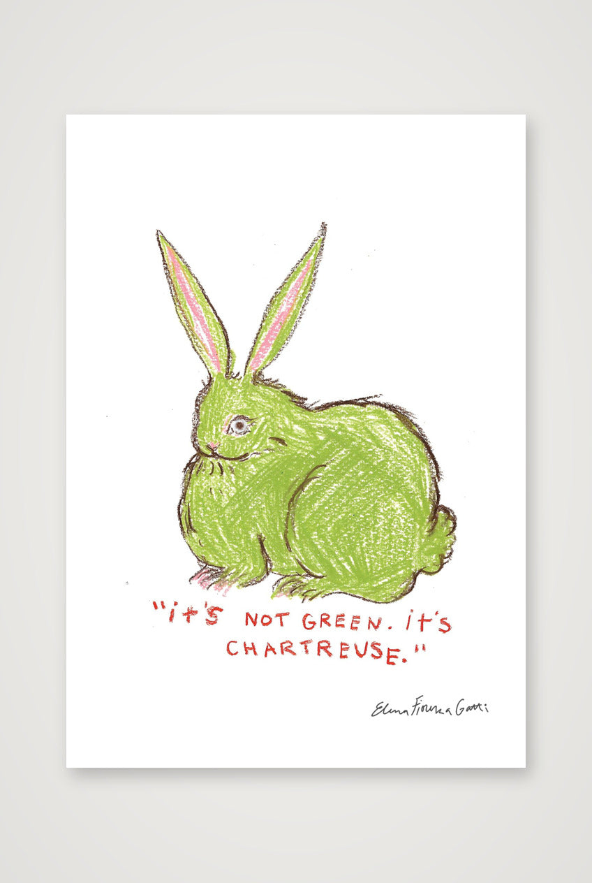 chartreuse bun — A5 (15×21cm, 6×8") Print only
