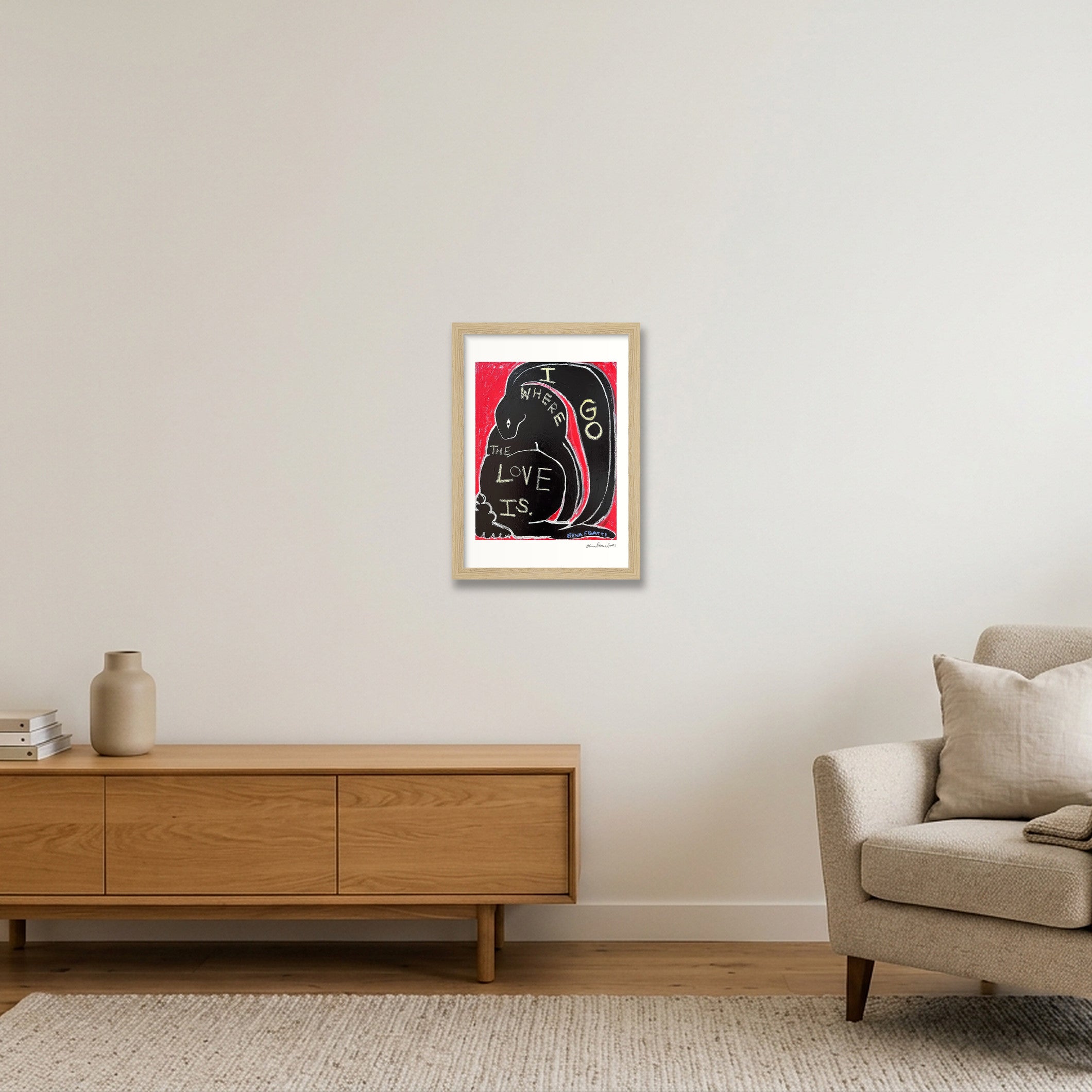 i go where the love is — A4 (21×30cm, 8×12") Oak Frame