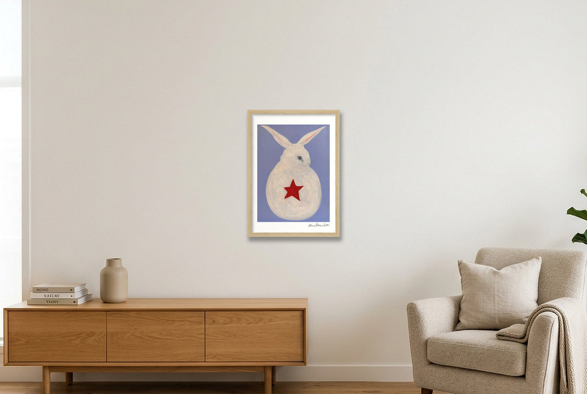 red star bun — A3 (30×42cm, 12×17") Oak Frame